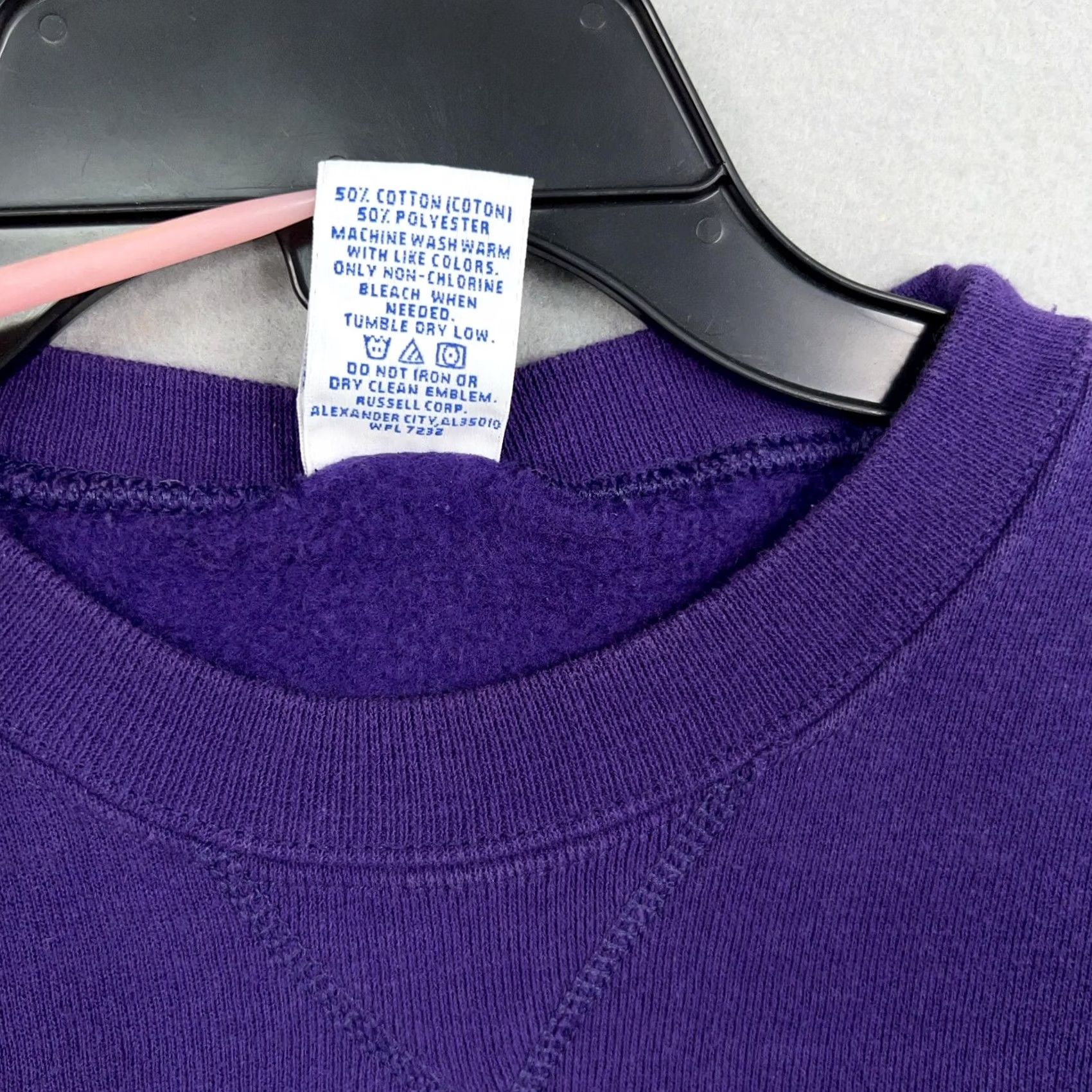 Russell Athletic Vintage Russell Athletic Sweatshirt Adult Small Blank Crewneck Pullover Boxy Purple Cotton Fleece Workout Casual Sport Wear Size S / US 4 / IT 40 - 4 Thumbnail