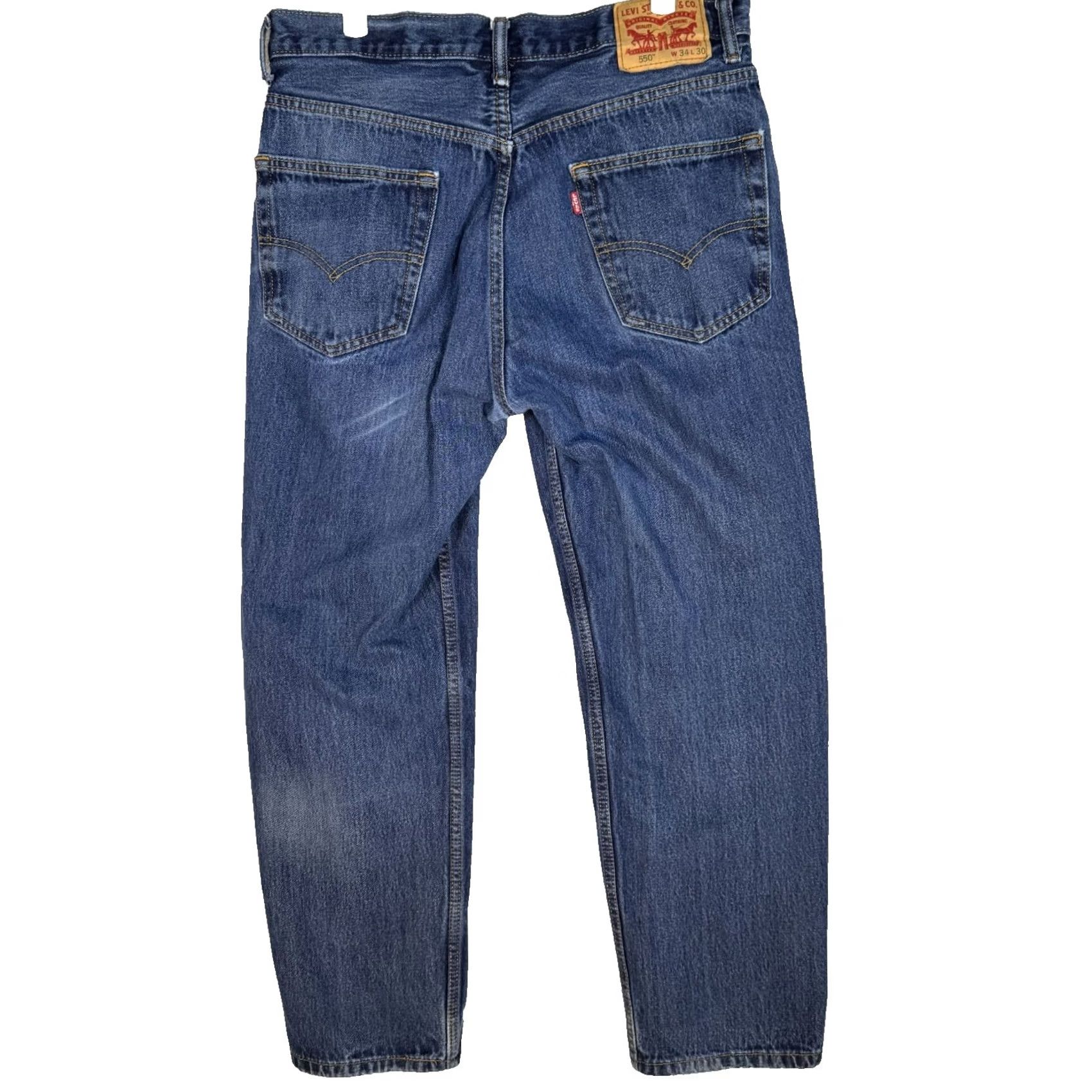 Levi's Levi's 550 Relaxed Fit Jeans Mens 34x30 Blue Denim Tapered Leg Mid Rise Zip Fly Size US 34 / EU 50 - 2 Thumbnail