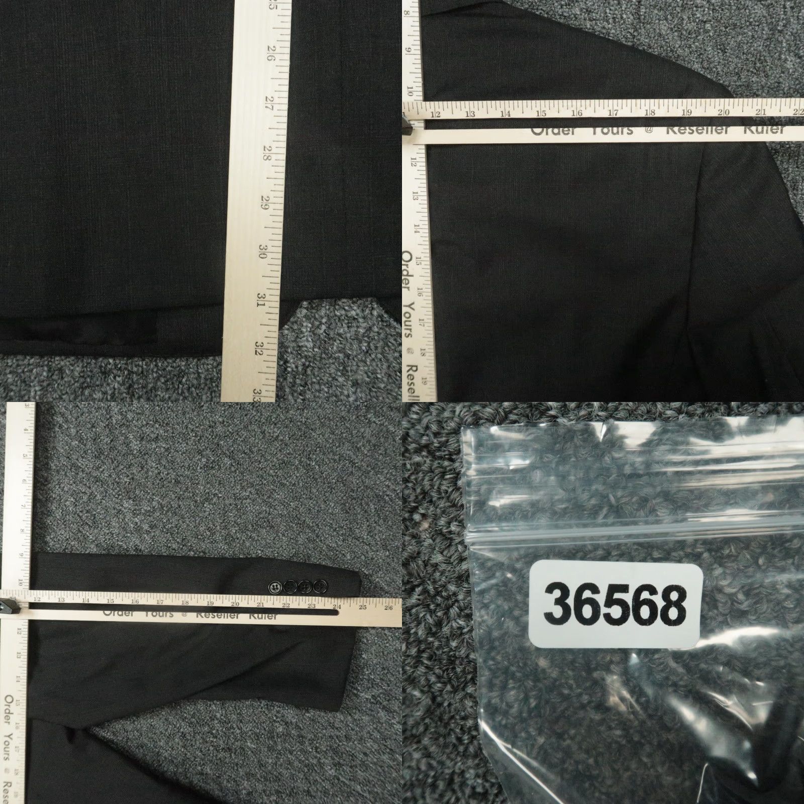 Canali Canali Blazer Mens Black 46R Wool Formal 2 Piece Jacket Single-Breasted Notch Lapel Dress Suit 46 Chest Regular Size Type Regular 56R Italy Size 46R - 9 Thumbnail