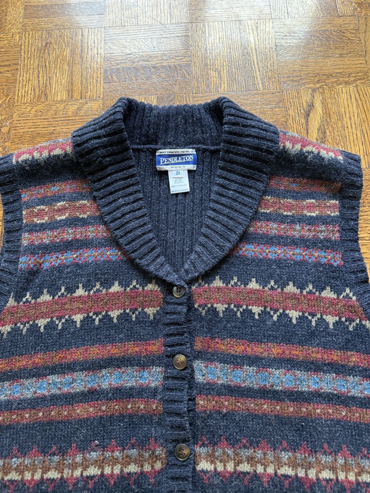 Pendleton Vintage Pendleton Wool Patterned Button Up Sweater Vest Size US XXL / EU 58 / 5 - 3 Thumbnail