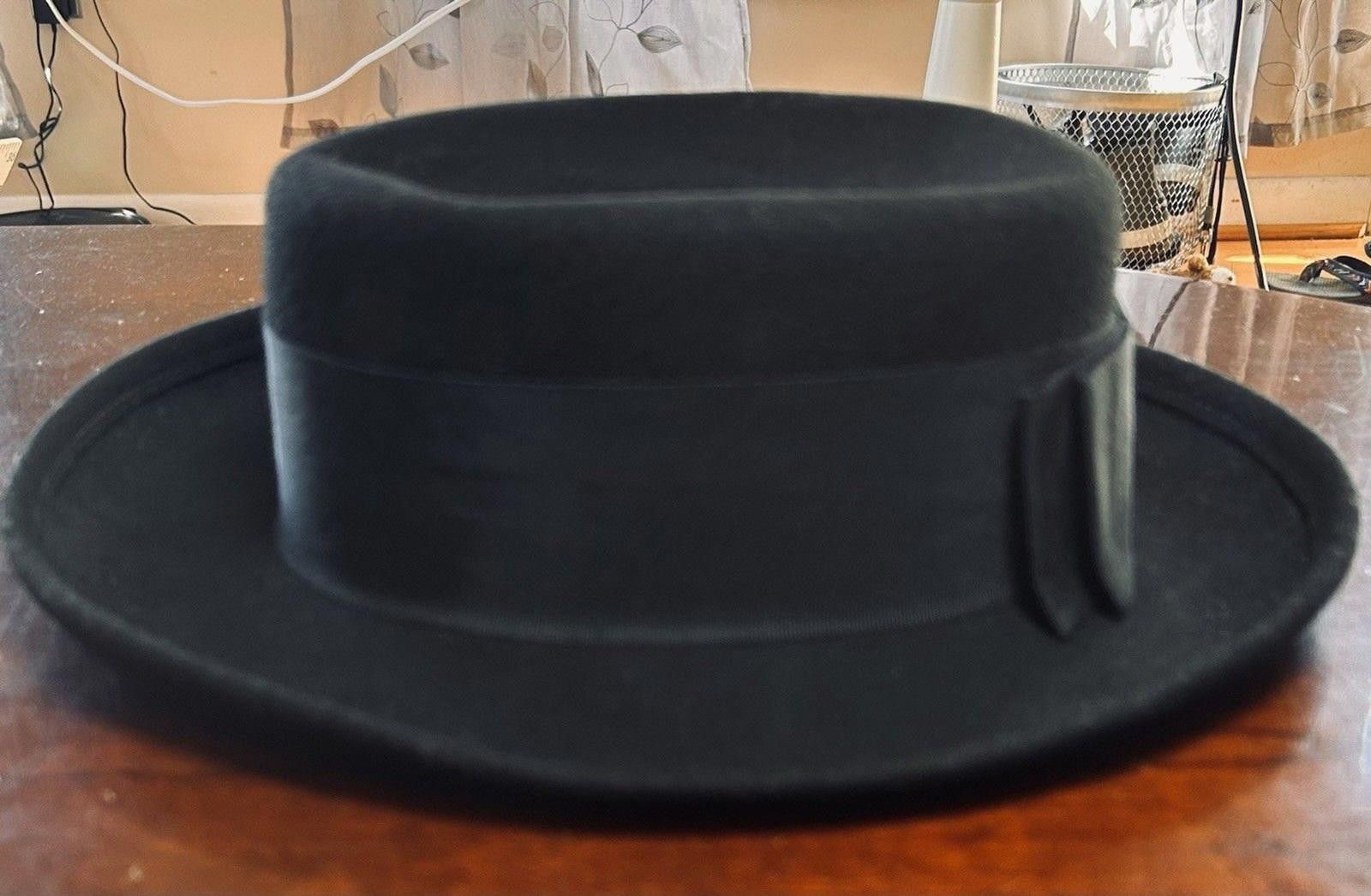 AGLINI Vintage Arlin 100% Wool Bowler Hat Derby Black Rolled Brim Size ONE SIZE - 3 Thumbnail