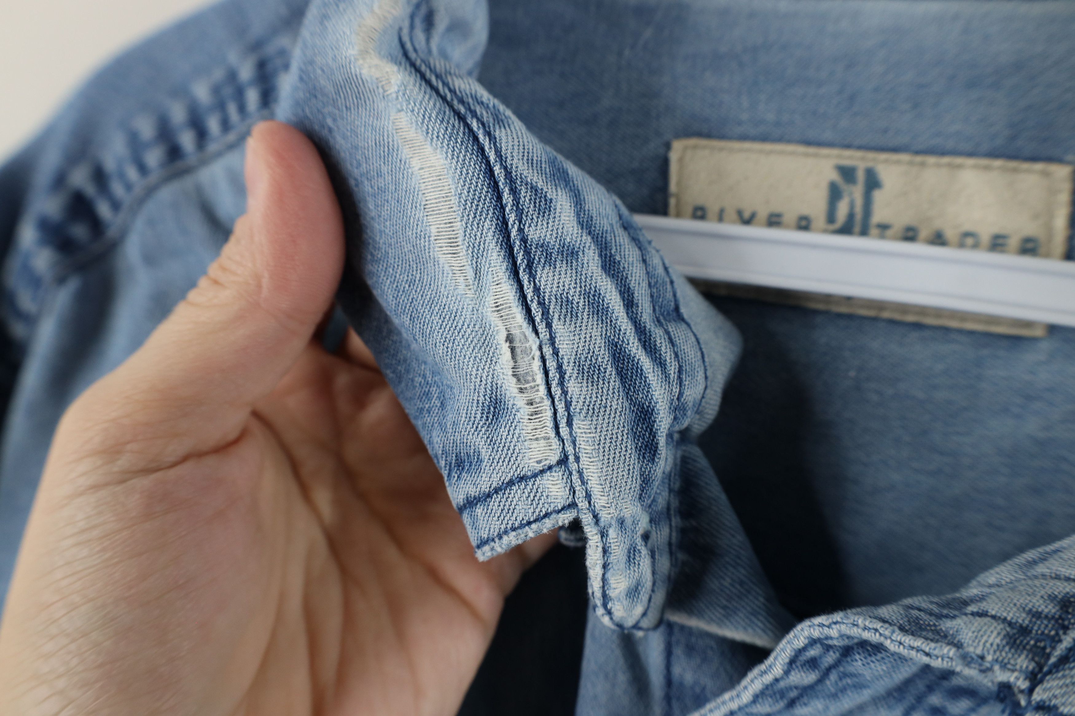 Vintage Vintage 90s Streetwear Denim Jean Button Down Shirt Blue Size US XL / EU 56 / 4 - 6 Thumbnail
