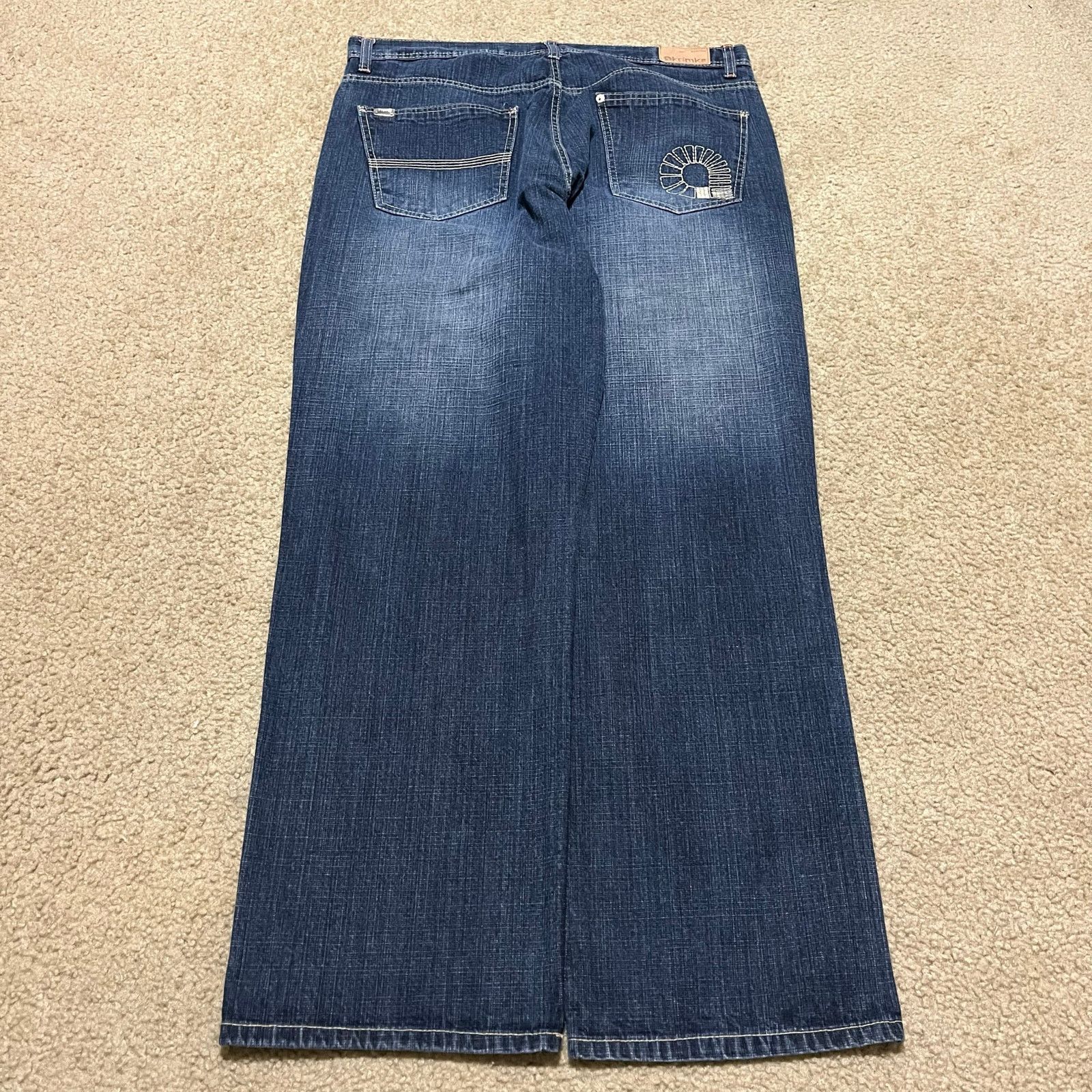 Akademiks Akademiks Y2K Baggy Skater Faded Embroidered Jeans 38Wx32L Size US 38 / EU 54 - 1 Thumbnail