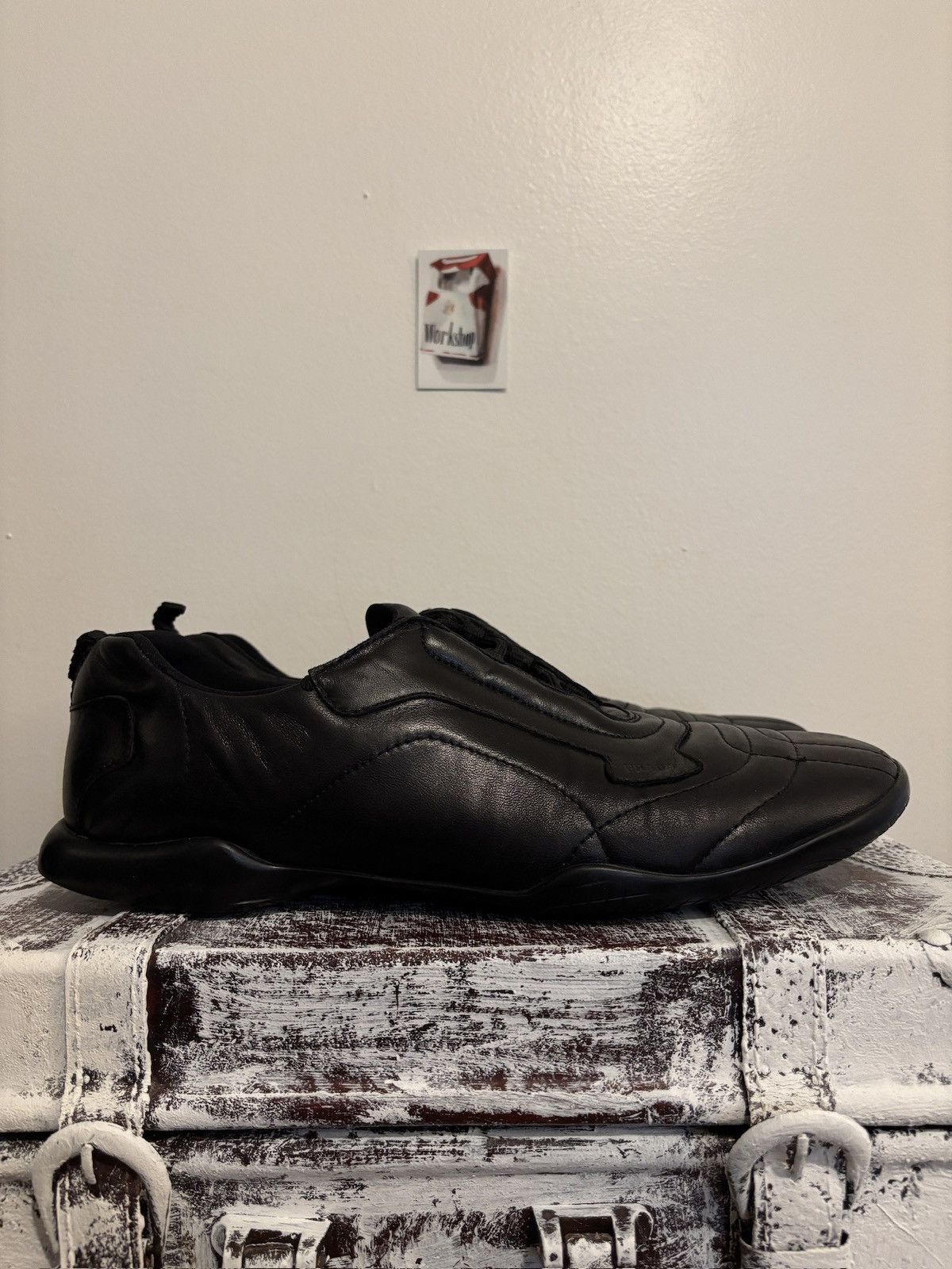 Prada Prada s/s2000 Square Toe Leather Luxury Trainers (damaged) Size US 12 / EU 45 - 3 Thumbnail