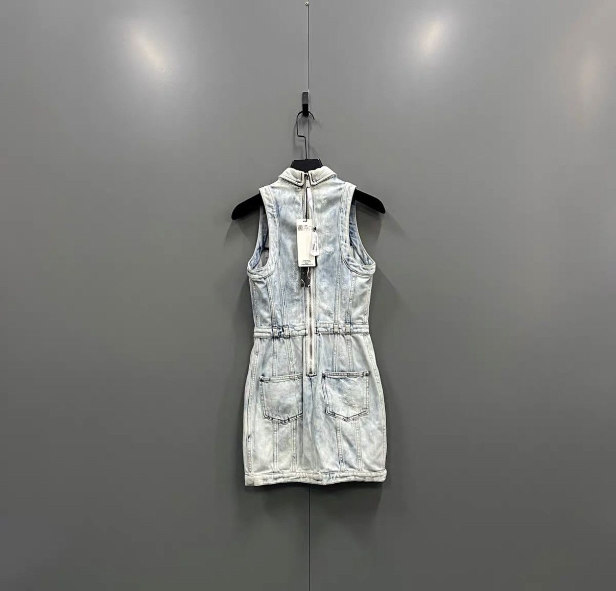 Balmain Balmain Washed-effect Stand Collar Sleeveless Dress J41 Size XS / US 0-2 / IT 36-38 - 2 Thumbnail