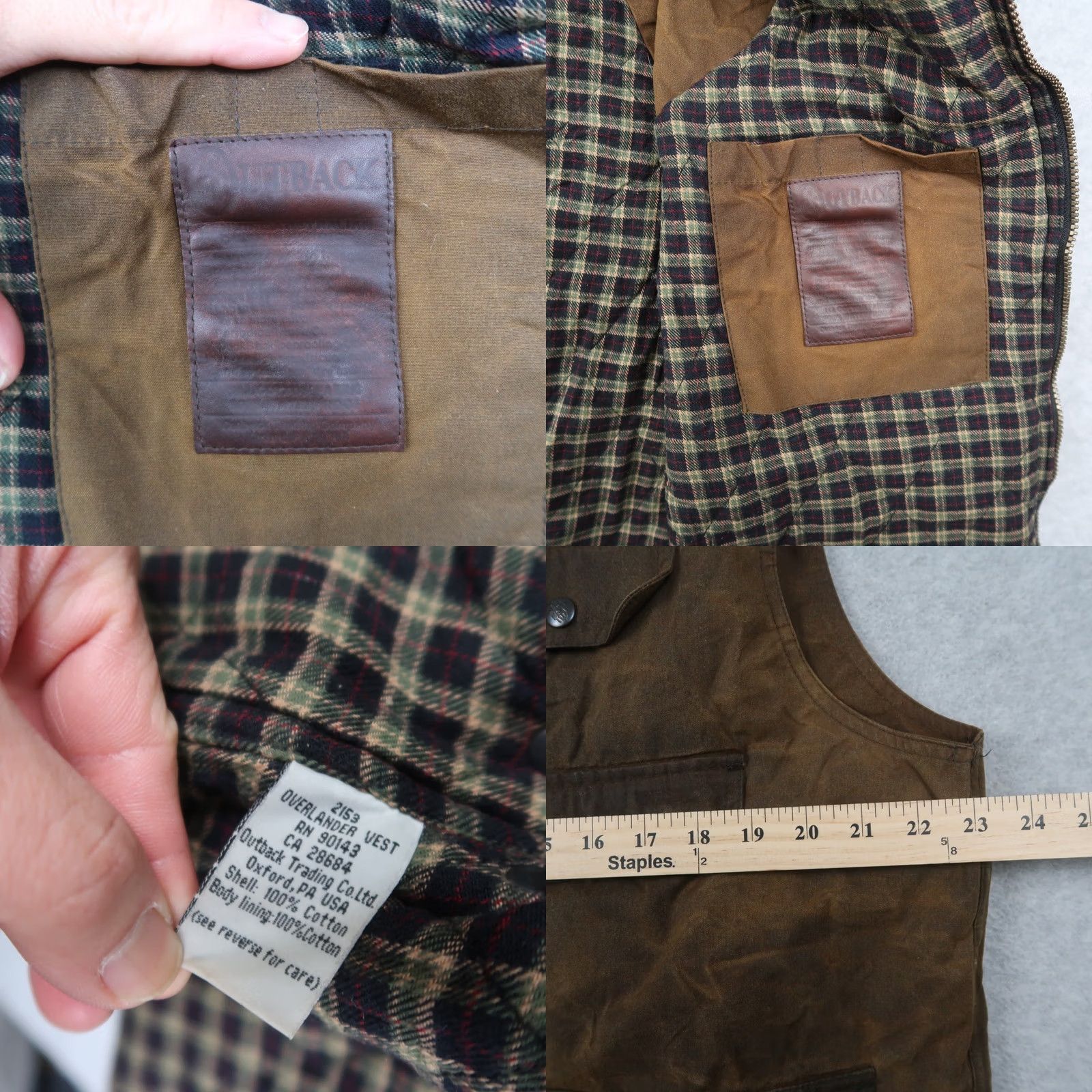Vintage Outback Trading Company Vest Jacket Mens L Brown Waxed Flannel Lined Outdoors Size US L / EU 52-54 / 3 - 9 Thumbnail