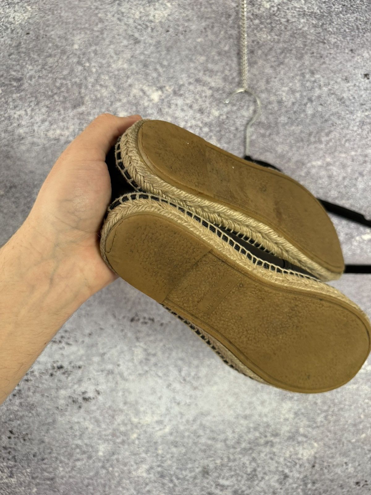 Saint Laurent Paris × Yves Saint Laurent YSL Black Monogram Espadrille 37 size women’s Size US 7 / IT 37 - 7 Thumbnail
