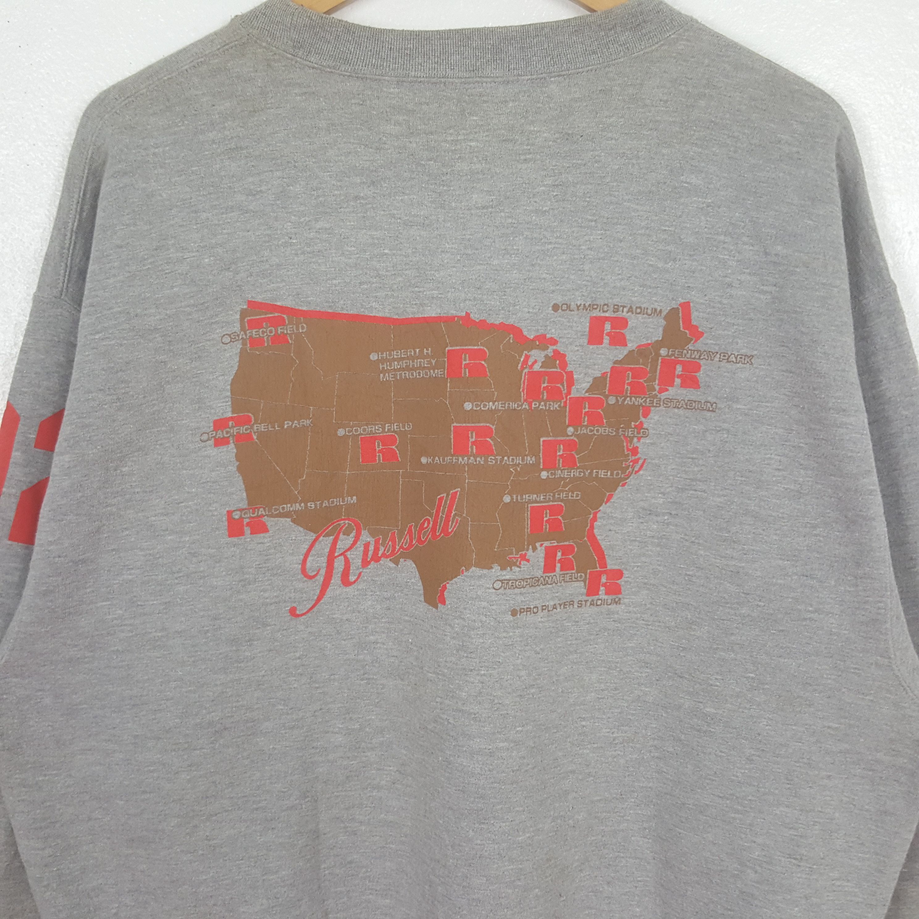 Russell Athletic Vintage American State Maps Art Russell Sweatshirt C307N13 Size US L / EU 52-54 / 3 - 2 Thumbnail