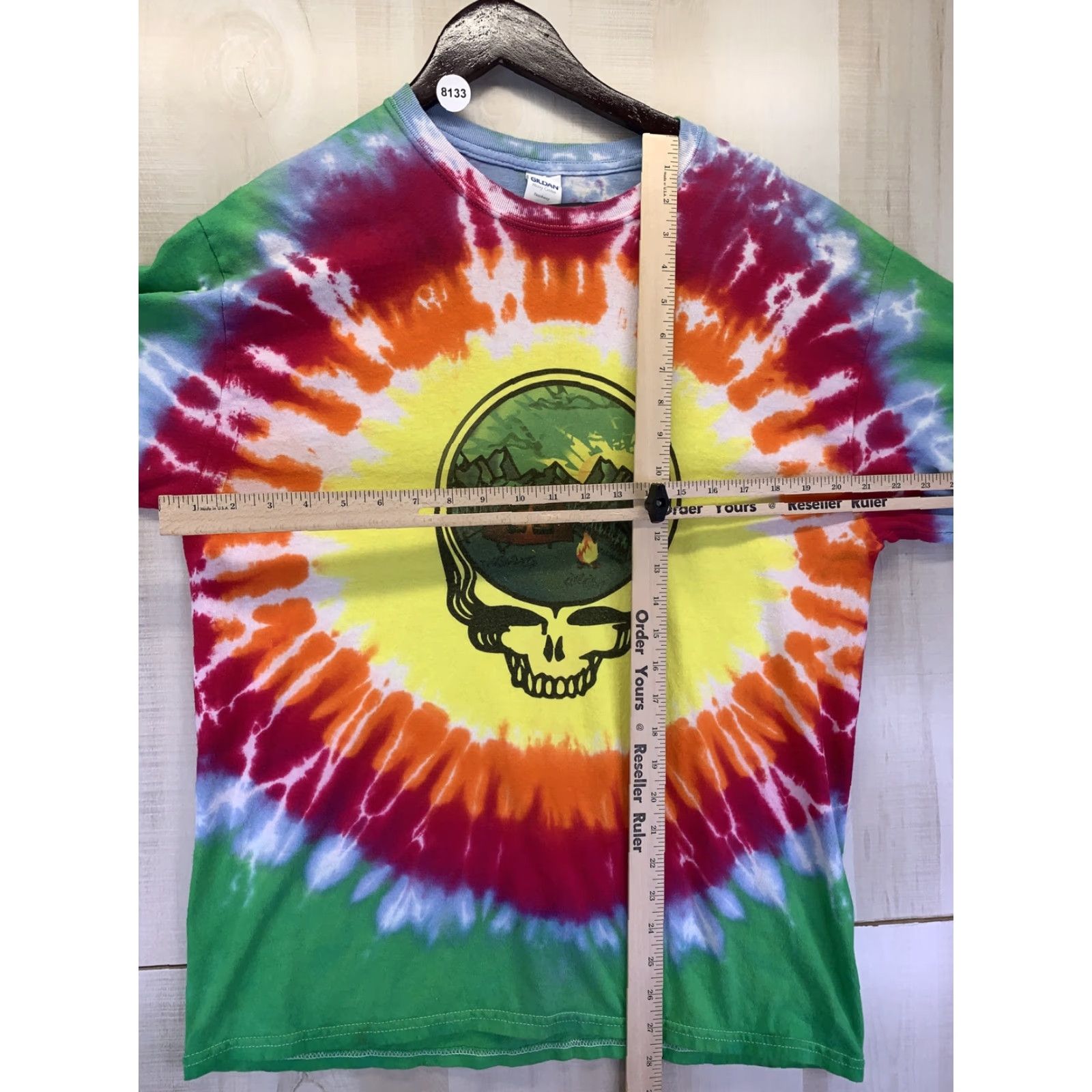 Gildan VINTAGE 90s Greatful Dead Steal Your Face-CJ Camp Mens Tie Dyed Large Shirt-8133 Size US L / EU 52-54 / 3 - 5 Thumbnail