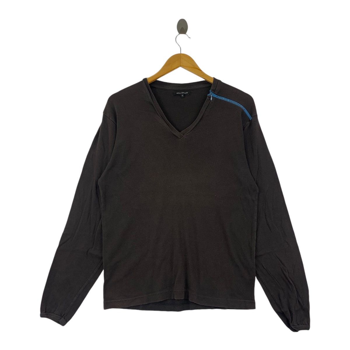 Adolfo Dominguez Vintage ADOLFO DOMINGUEZ Designer V Neck Tee Shirt Size M / US 6-8 / IT 42-44 - 1 Thumbnail