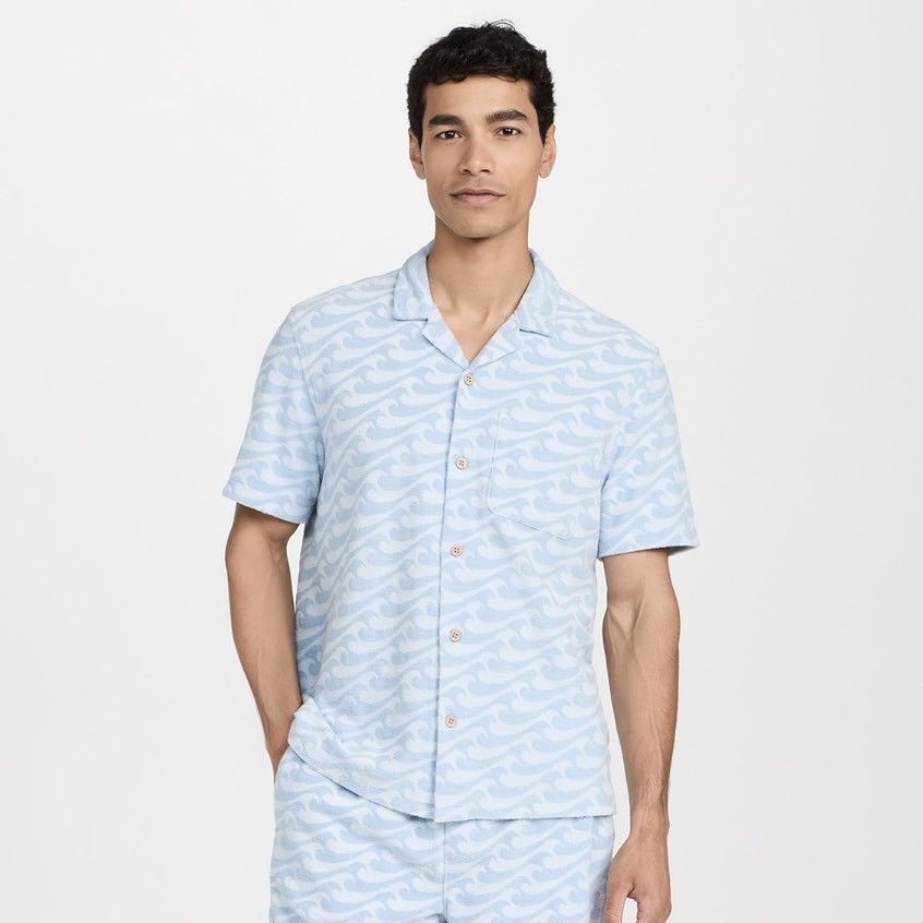 Faherty Faherty Cabana Towel Terry Surf Shirt Endless Peaks Blue M Size US M / EU 48-50 / 2 - 5 Thumbnail
