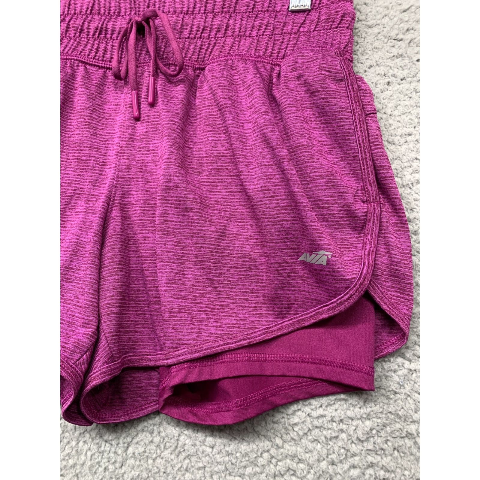 Avia Avia Women’s Athletic Running Shorts Size S Purple 2 Pockets Double Layer LOGO Size 28" / US 6 / IT 42 - 3 Thumbnail
