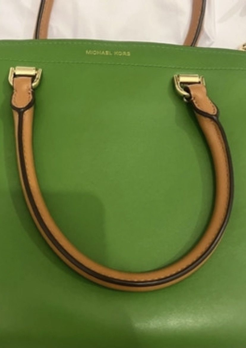 Michael Kors Michael Kors Handbag Green Brown Leather Size ONE SIZE - 3 Thumbnail