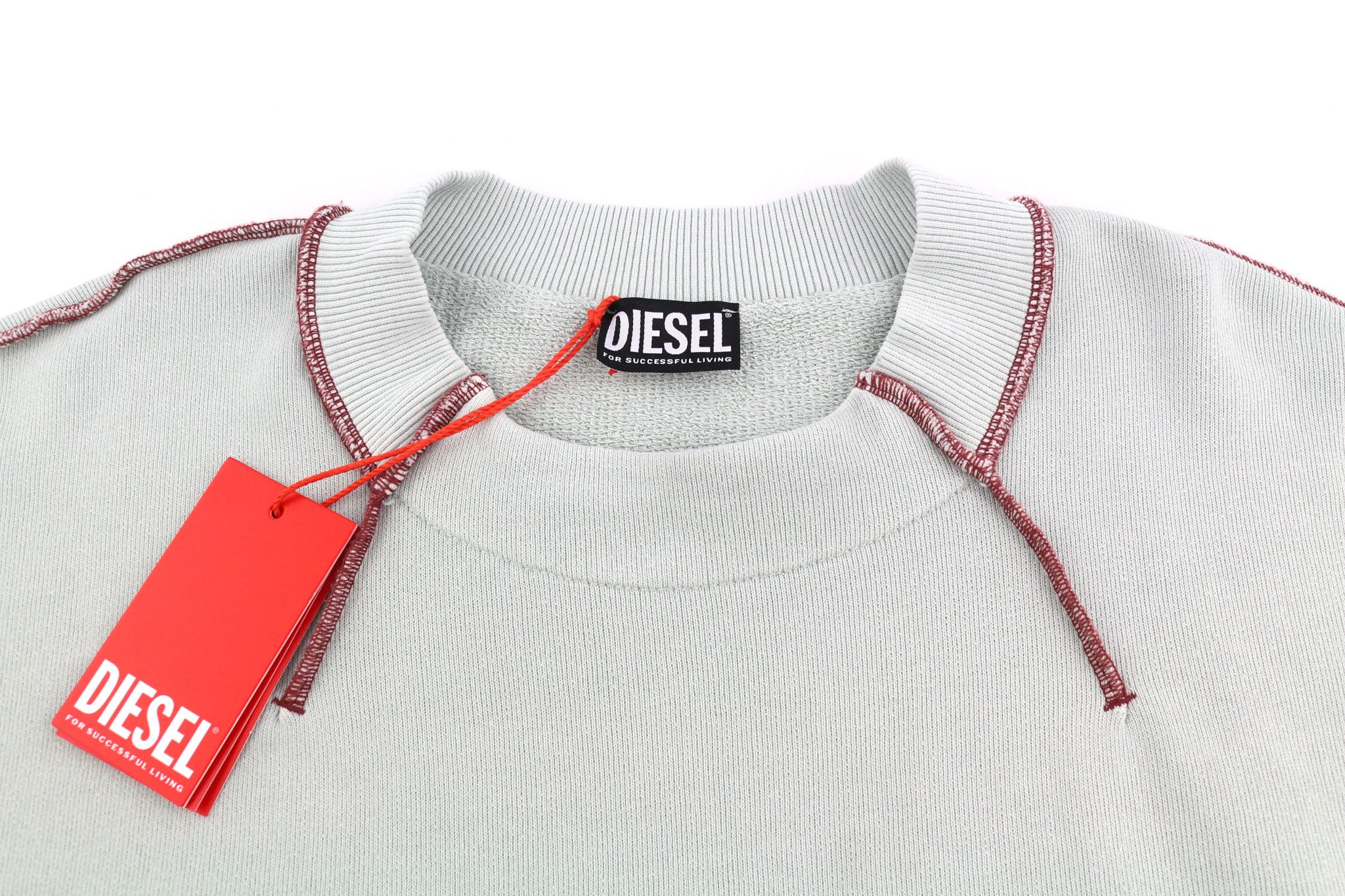 Diesel S-MOLOCK L Light Grey Oversized Crew Logo Sweatshirt 40092 Size US L / EU 52-54 / 3 - 4 Thumbnail