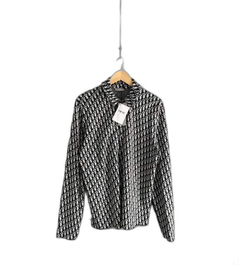 Dior Dior Oblique Navy Blue Printed Cotton Shirt-yf Size US L / EU 52-54 / 3 - 1 Thumbnail