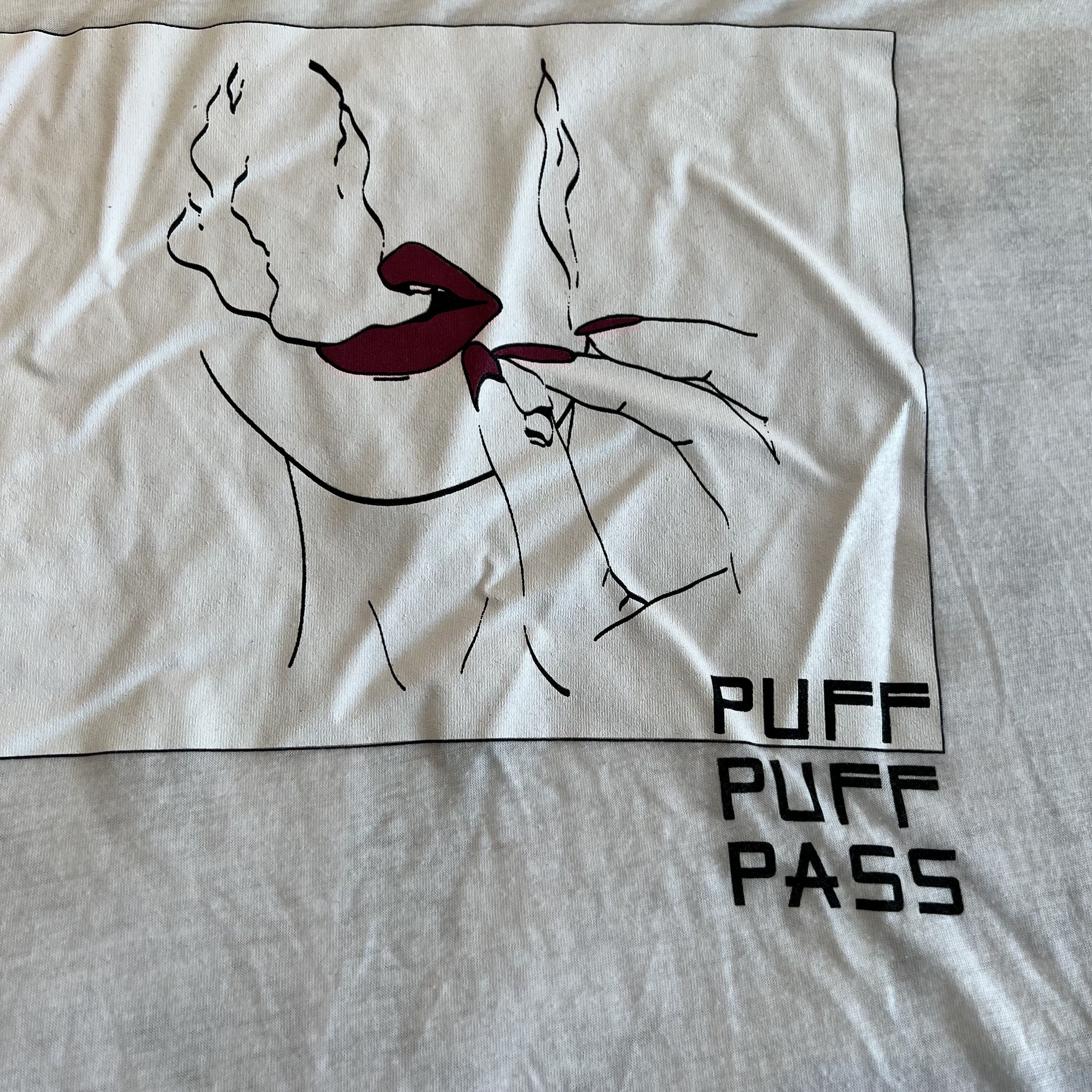 image of Baja East Puff Puff Pass White Graphic T-Shirt , Men's (Size XL)