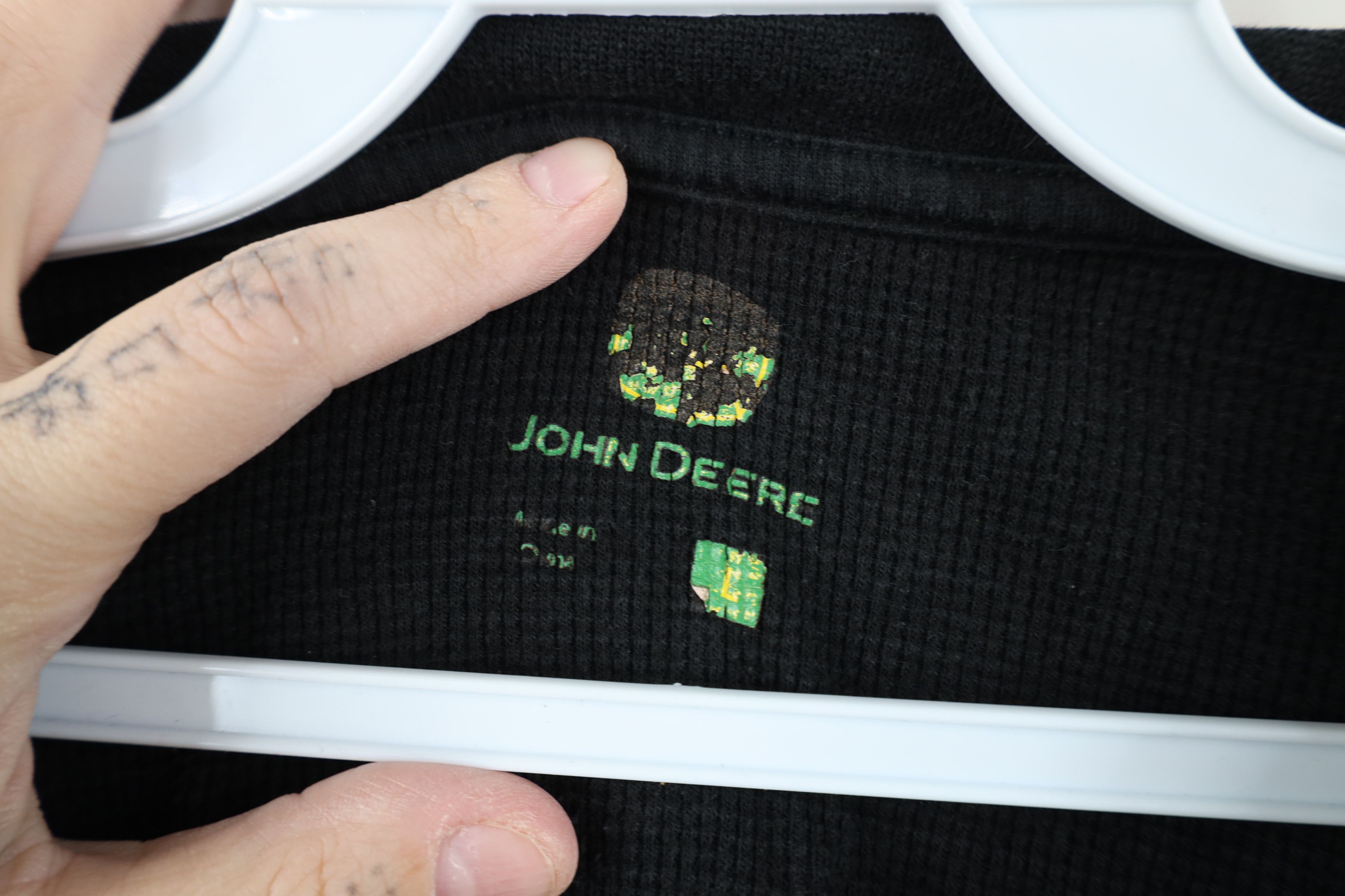 John Deere Vintage Y2K John Deere Tractors Thermal Waffle Knit T-Shirt Size US L / EU 52-54 / 3 - 9 Thumbnail