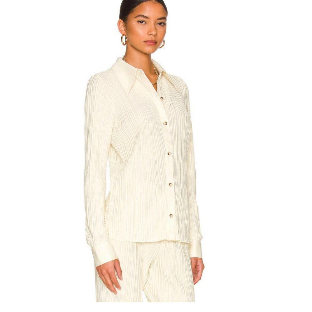 Anine Bing Anine Bing Nuri Shirt in Buttercream Size XS/TP Size XS / US 0-2 / IT 36-38 - 1 Thumbnail