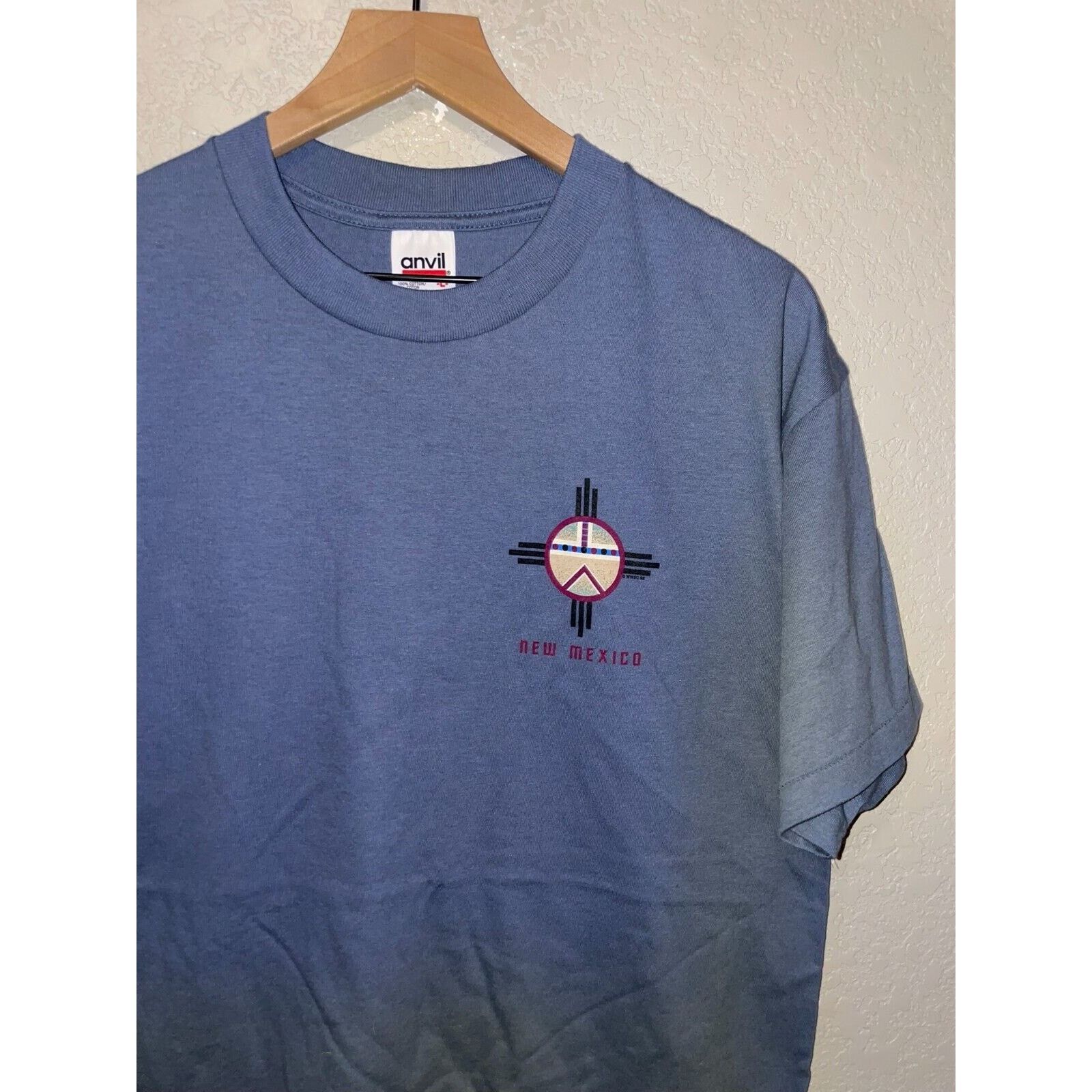 Anvil 90s NM New Mexico State Blue Shirt Tee VTG L Large 1990s Size US L / EU 52-54 / 3 - 2 Thumbnail