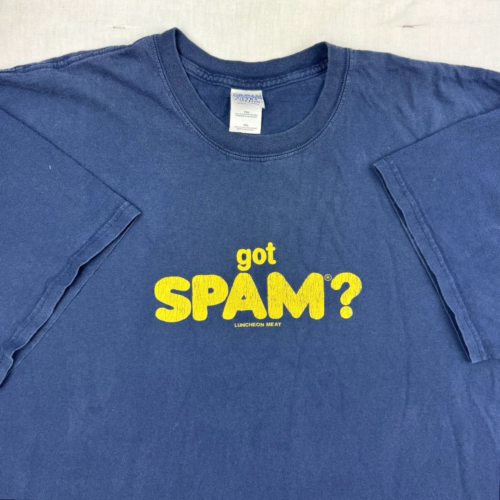 Vintage VINTAGE Spam T Shirt Adult 2XL Blue Cotton Men Short Sleeve Crew Neck Funny 90s Humor Parody Y2K Size US XXL / EU 58 / 5 - 2 Thumbnail