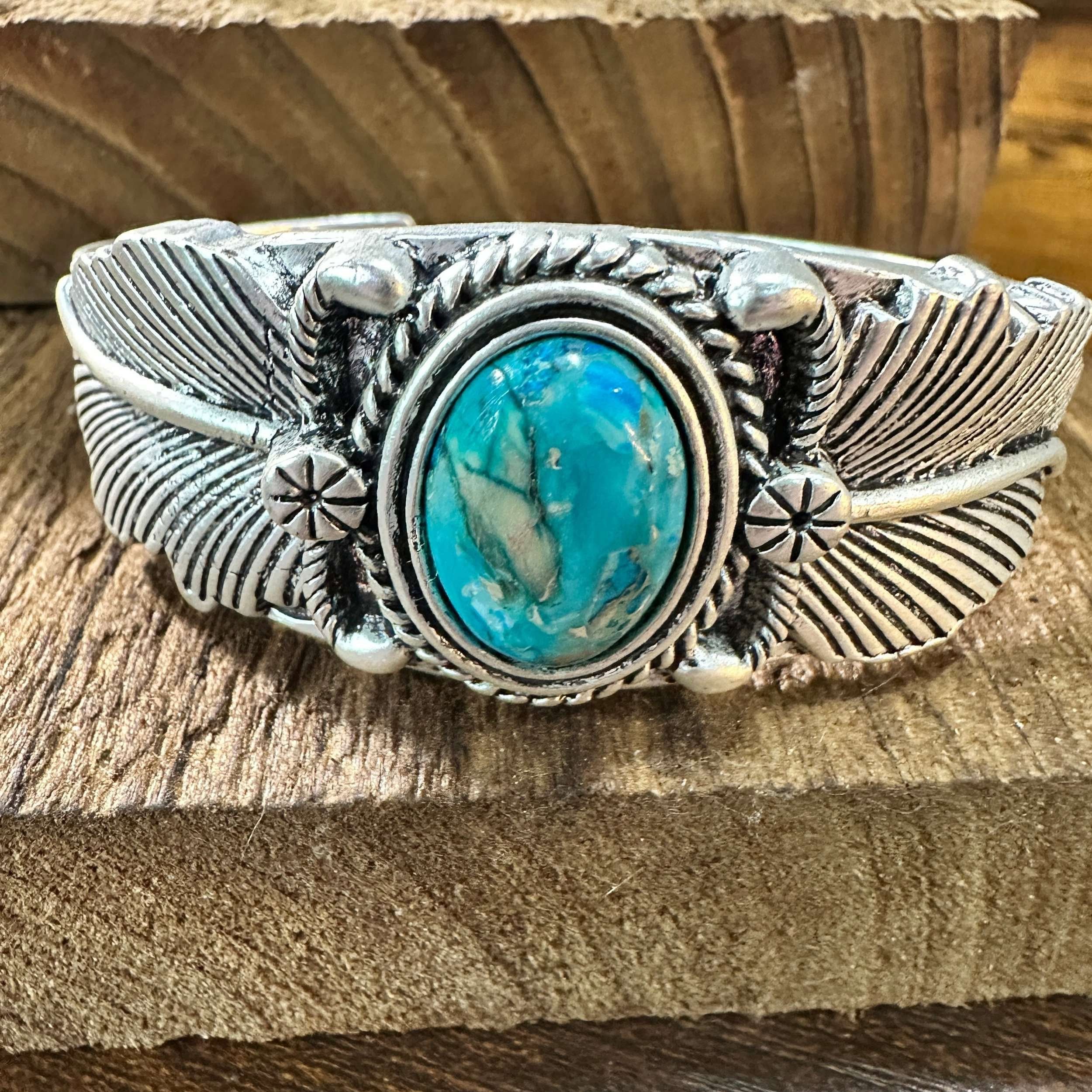 Other Turquoise Cuff Bracelet - Authentic Navajo Style, Boho Nativ Size ONE SIZE - 7 Thumbnail