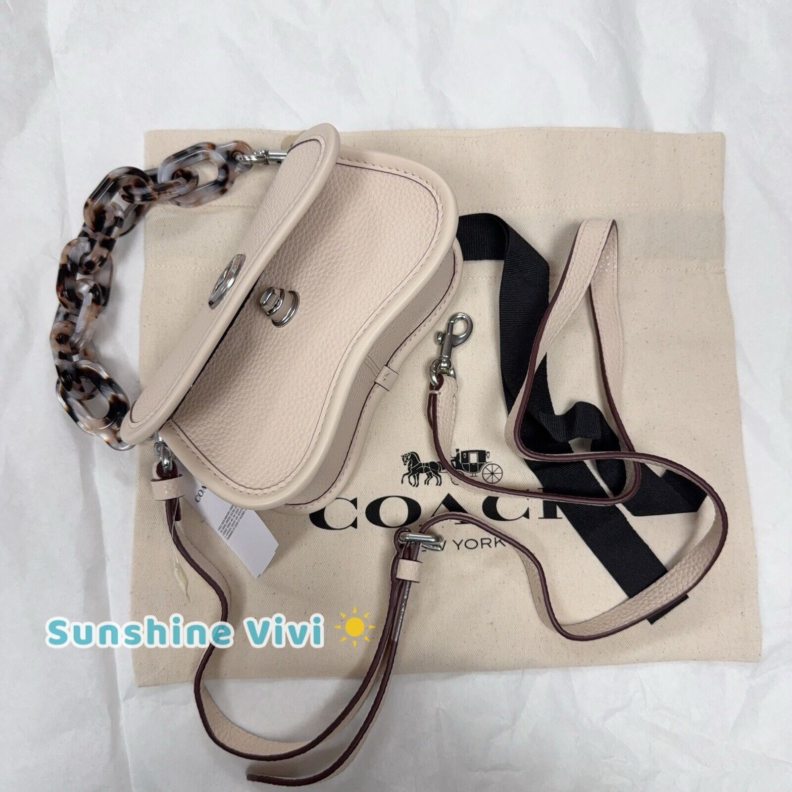 Coach NWT Coach Mini Wavy Dinky Bag Coachtopia White CQ852 Size ONE SIZE - 3 Thumbnail