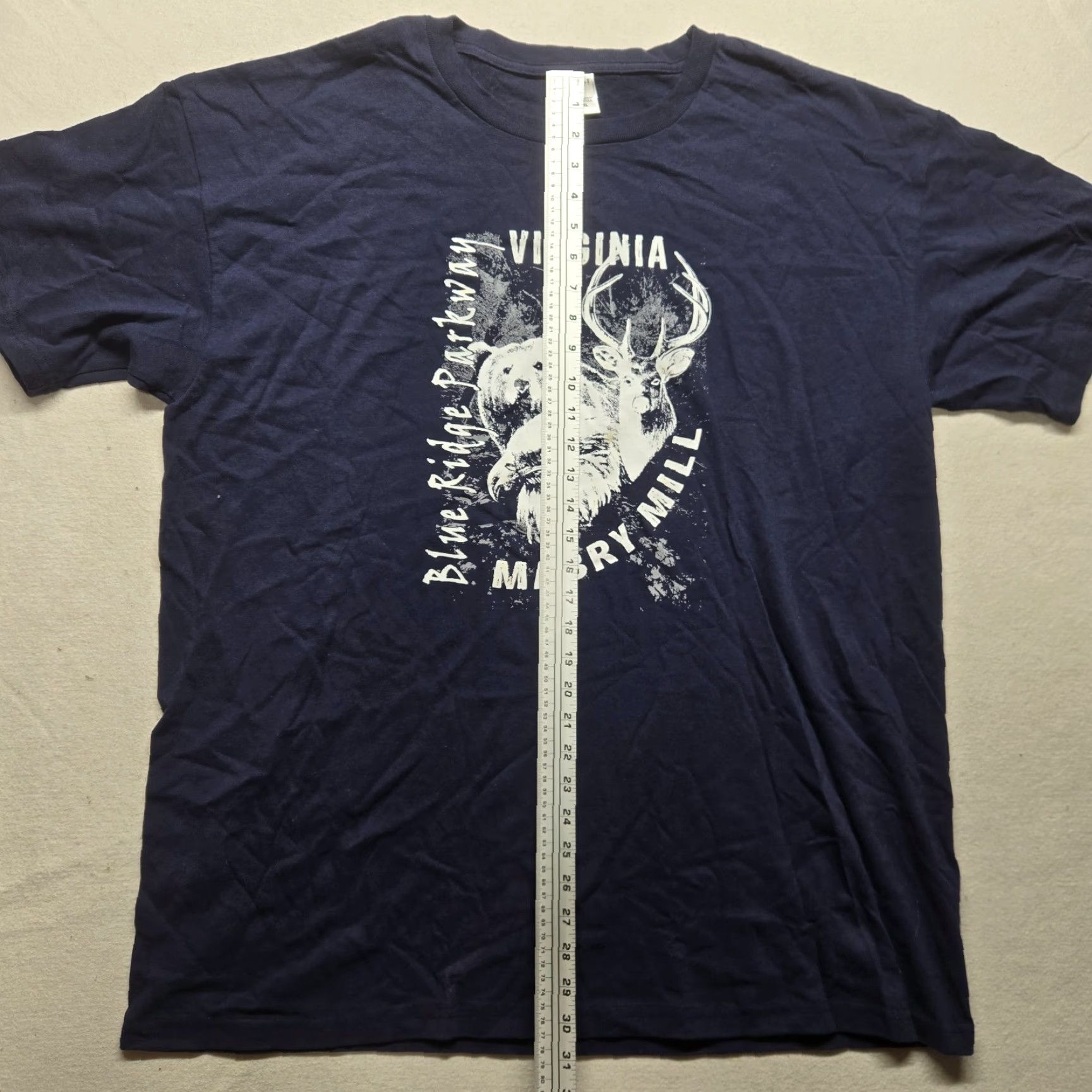 MILLY Mabry Mill Blue Ridge Parkway Virginia VA Tee T-Shirt Short Sleeve Men's 2XL Blue Cotton Graphic Tee Shirt 2XL Mens Virginia 90s? Size US XXL / EU 58 / 5 - 6 Thumbnail