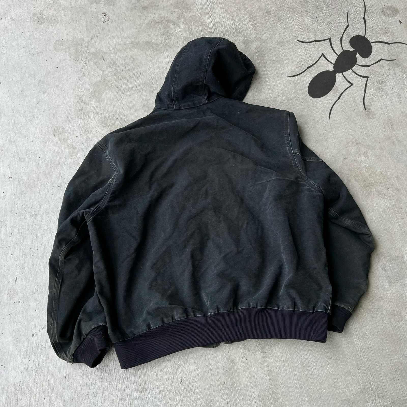 Carhartt × Vintage Carhartt J131 BLK faded black hooded work wear jacket Size US XXL / EU 58 / 5 - 5 Thumbnail