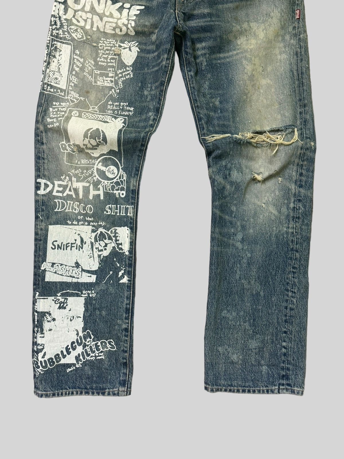 Hysteric Glamour × Japanese Brand Distressed RNA INC Junkie Business Trashed Denim Size US 34 / EU 50 - 6 Thumbnail
