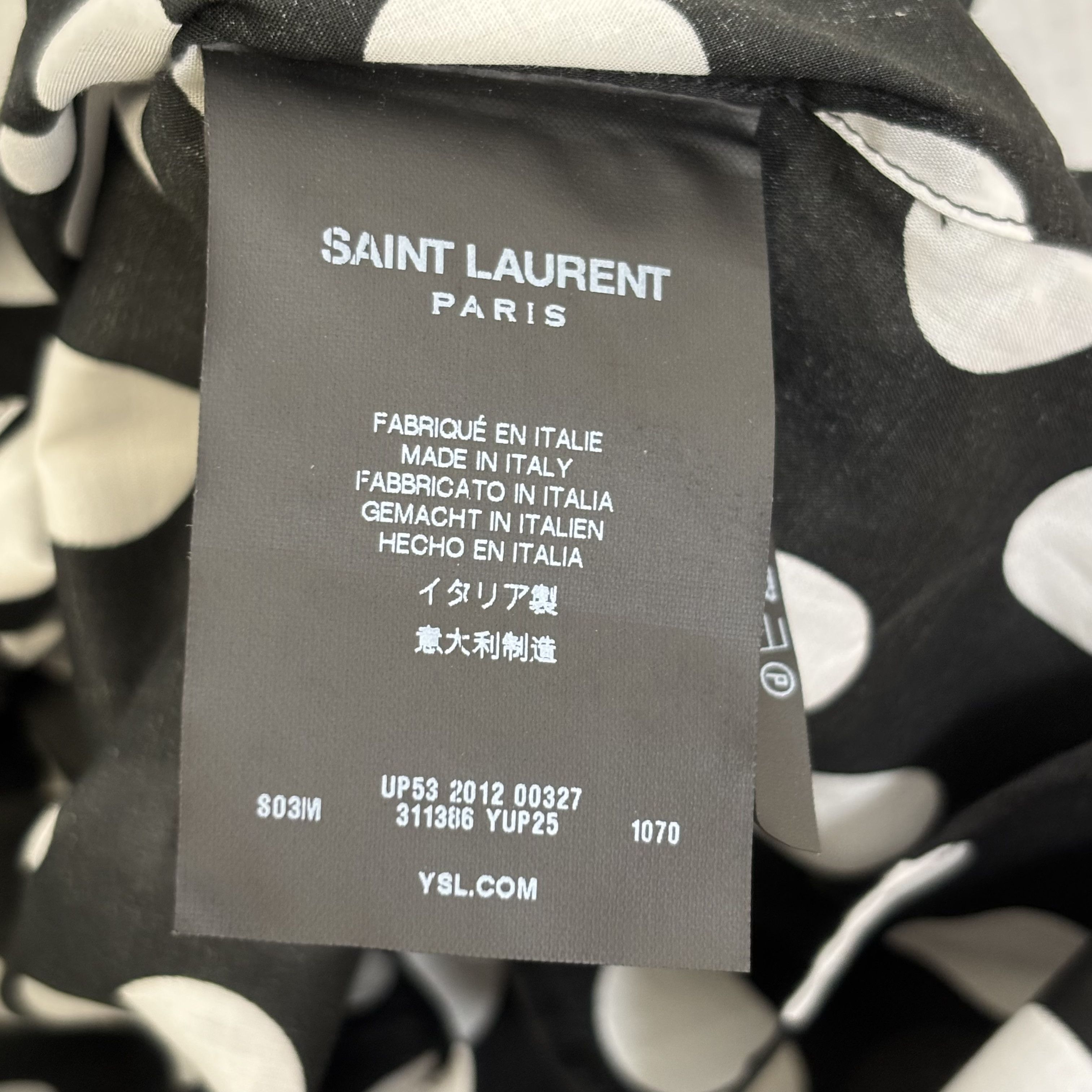 Saint Laurent Paris Saint Laurent Black & White Polka Dots Shirt Size US XL / EU 56 / 4 - 4 Thumbnail