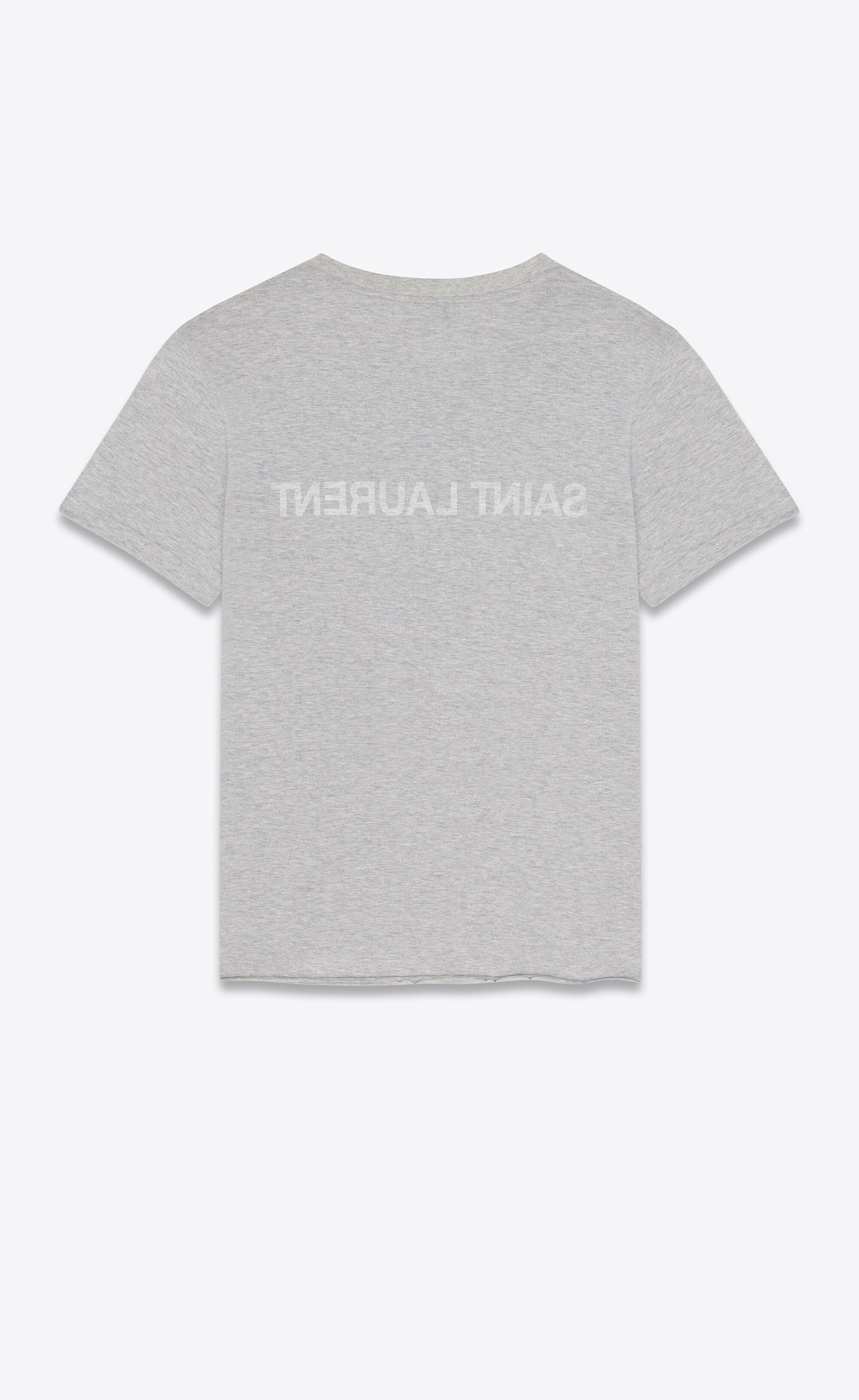 Saint Laurent Paris o1tr1nto0325 Reverse Logo T-Shirt in Grey Size US XL / EU 56 / 4 - 2 Thumbnail