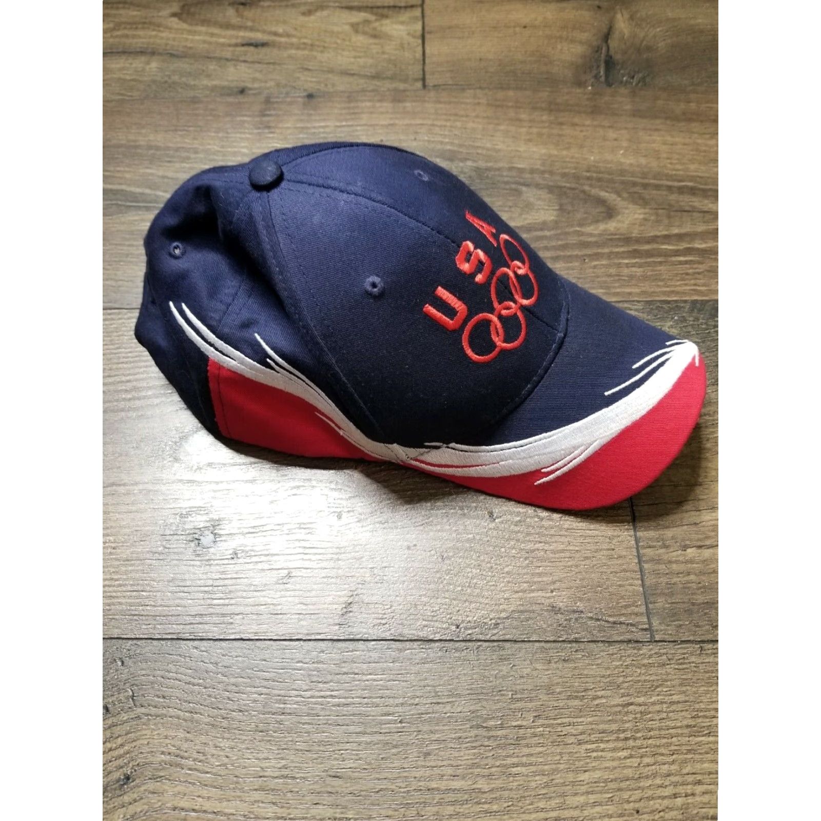 Vintage VINTAGE Olympic Team USA Hat Baseball Strap Back Dad Cap 1990s Blue Adjustable Cotton Hip Hop Style Mens Size ONE SIZE - 2 Thumbnail