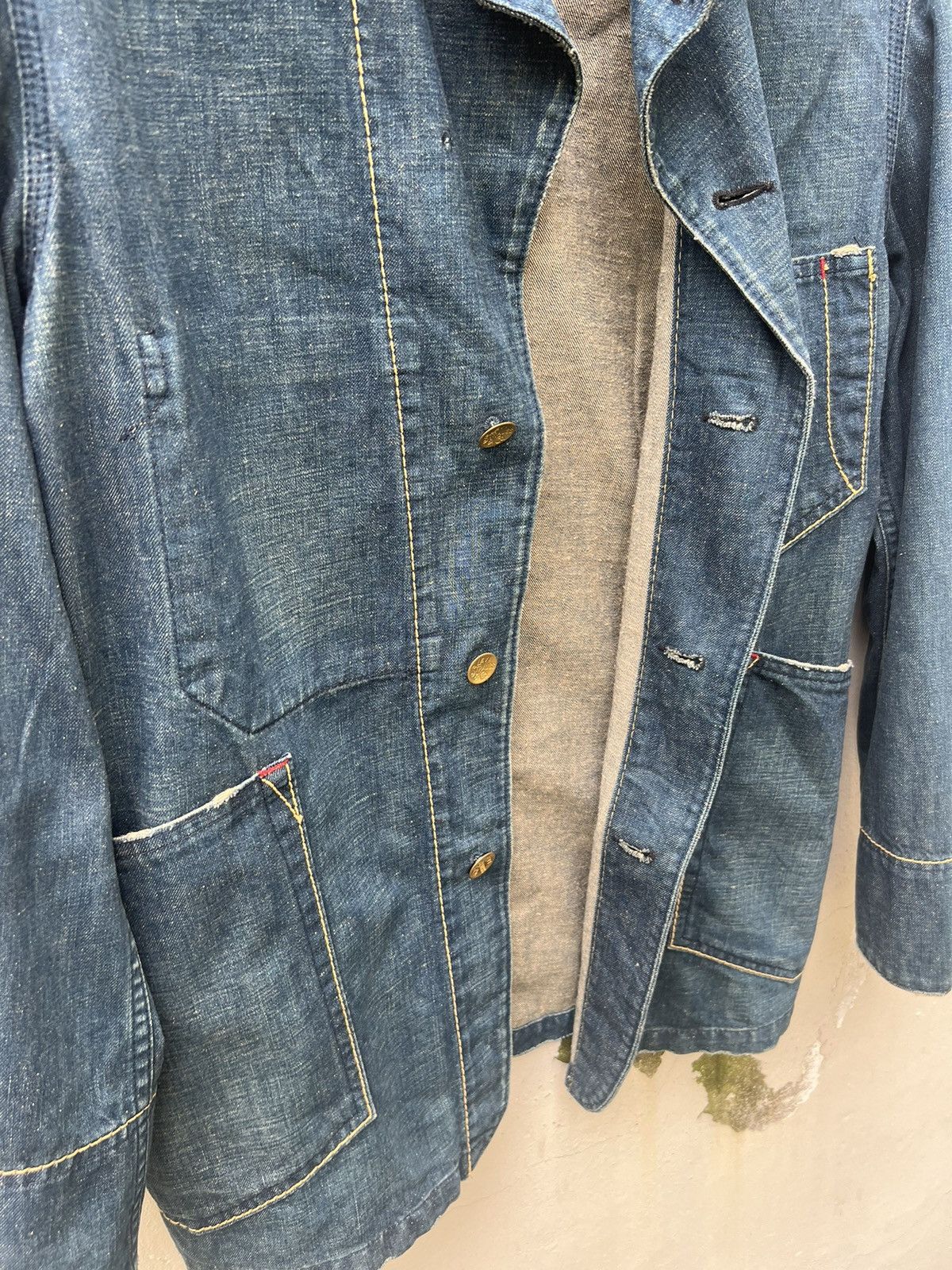 Levi's × Vintage Vintage 2002 Levi’s Redloop Distress Fade Denim Chore Jacket Size US M / EU 48-50 / 2 - 18 Thumbnail