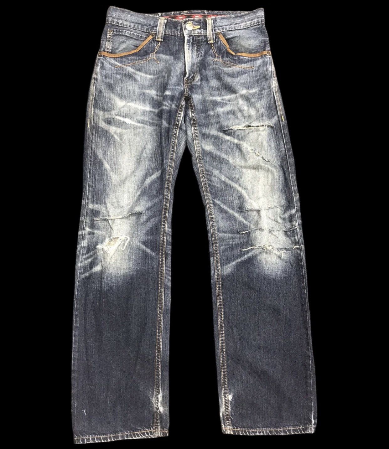 Edwin 💥THRASHED💥Edwin XV Stone Wash Distressed Denim Size US 34 / EU 50 - 1 Thumbnail