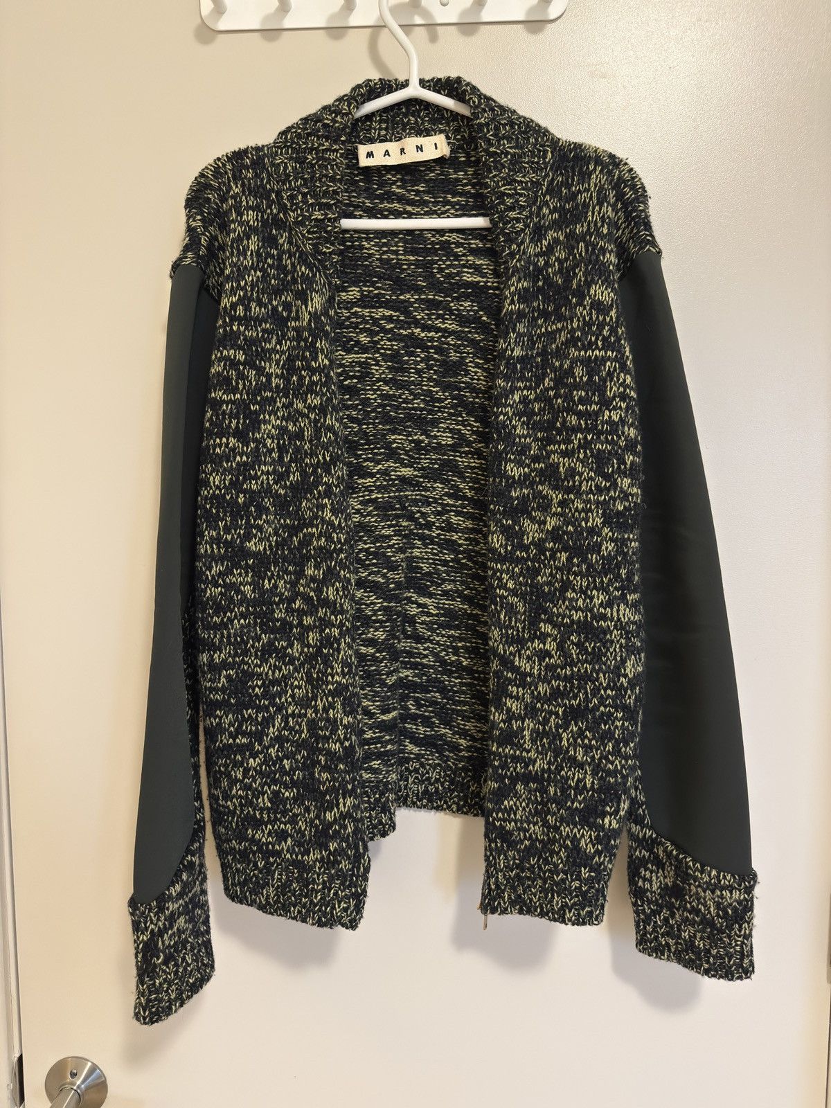 Marni Marni Mixed-Material Wool Zip Cardigan, IT 48 (M/L) Size US M / EU 48-50 / 2 - 2 Thumbnail