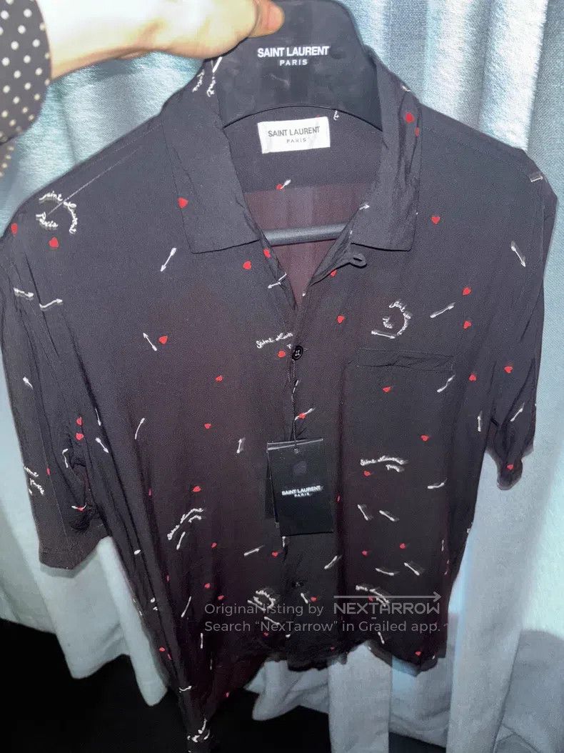 Saint Laurent Paris Saint Laurent Paris size 37 Black Heart Slogan Shirt Size US S / EU 44-46 / 1 - 4 Thumbnail