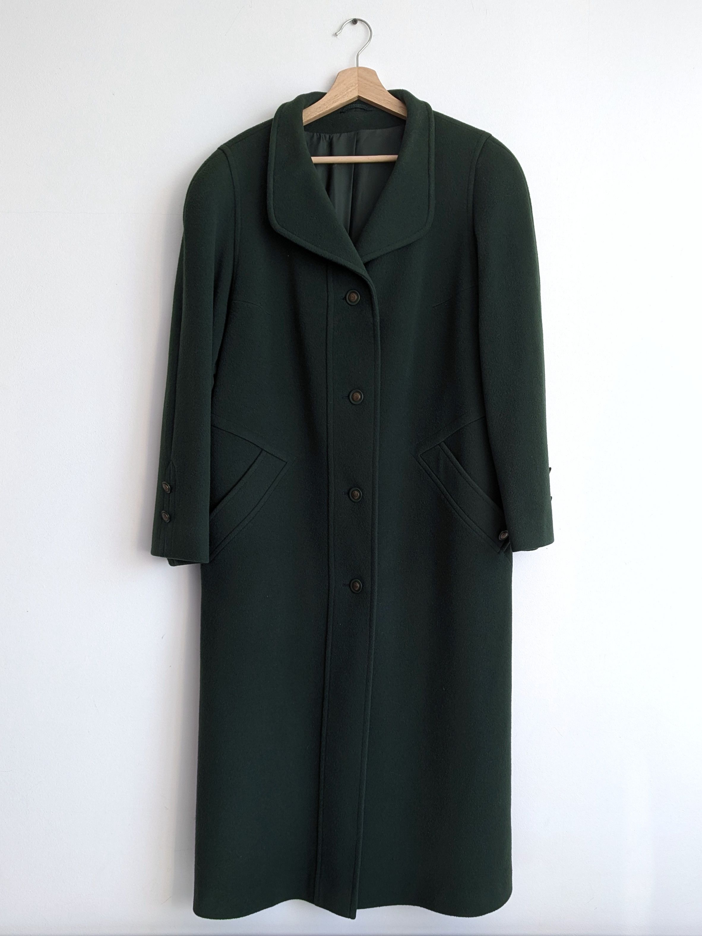 Other Virgin Wool Dark Green Coat Vintage Germany Size XL / US 12-14 / IT 48-50 - 1 Thumbnail