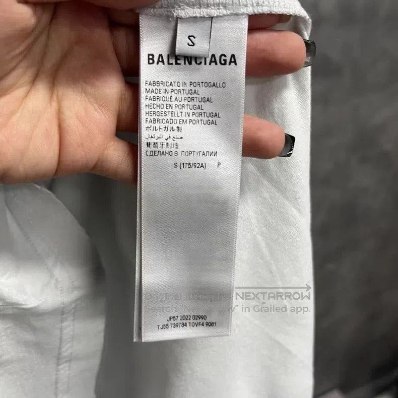 Balenciaga Balenciaga White Letter Printed Short Sleeve Casual T-Shir Size US L / EU 52-54 / 3 - 3 Thumbnail