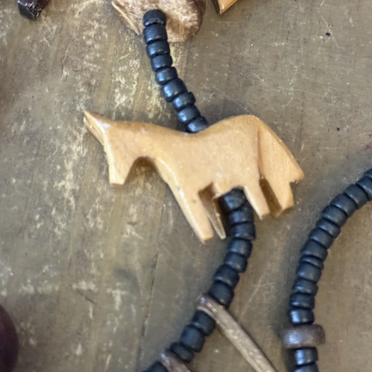 Vintage Vintage hand carved wooden African Safari bead necklace Size ONE SIZE - 6 Thumbnail