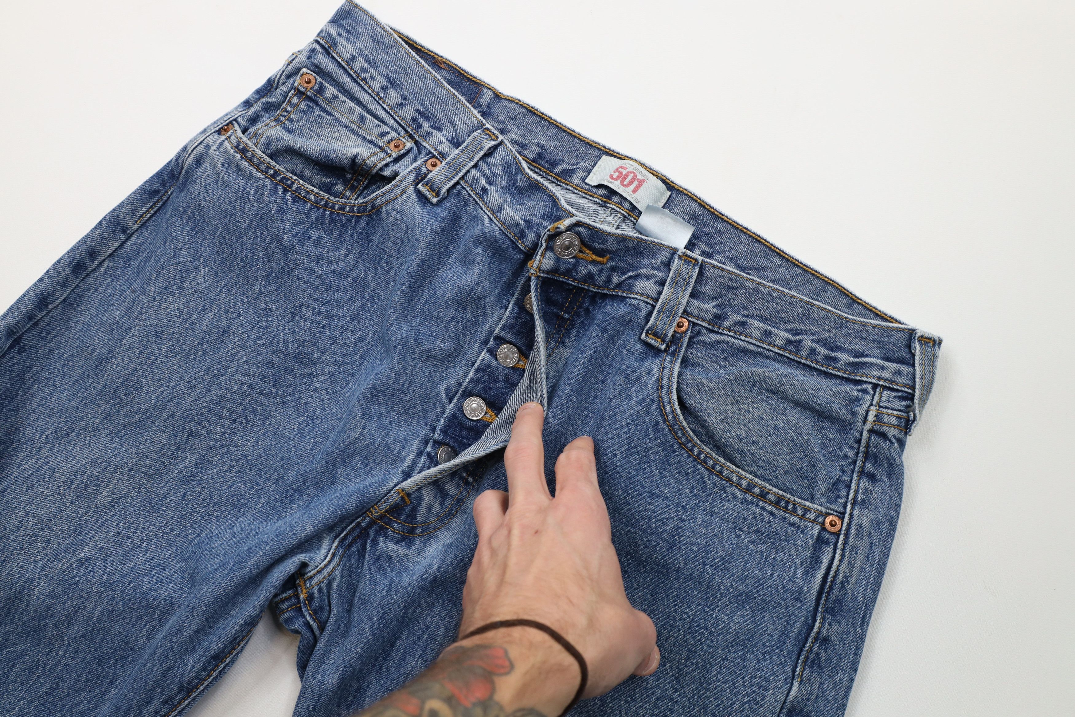 Levi's Vintage Y2K Levis 501xx Fly Original Straight Leg Jeans Size US 36 / EU 52 - 6 Thumbnail