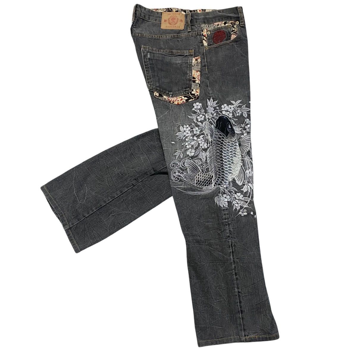Japanese Brand Vintage BUDEN Denim Fishkoi Embroidery Jeans Size US 34 / EU 50 - 25 Thumbnail