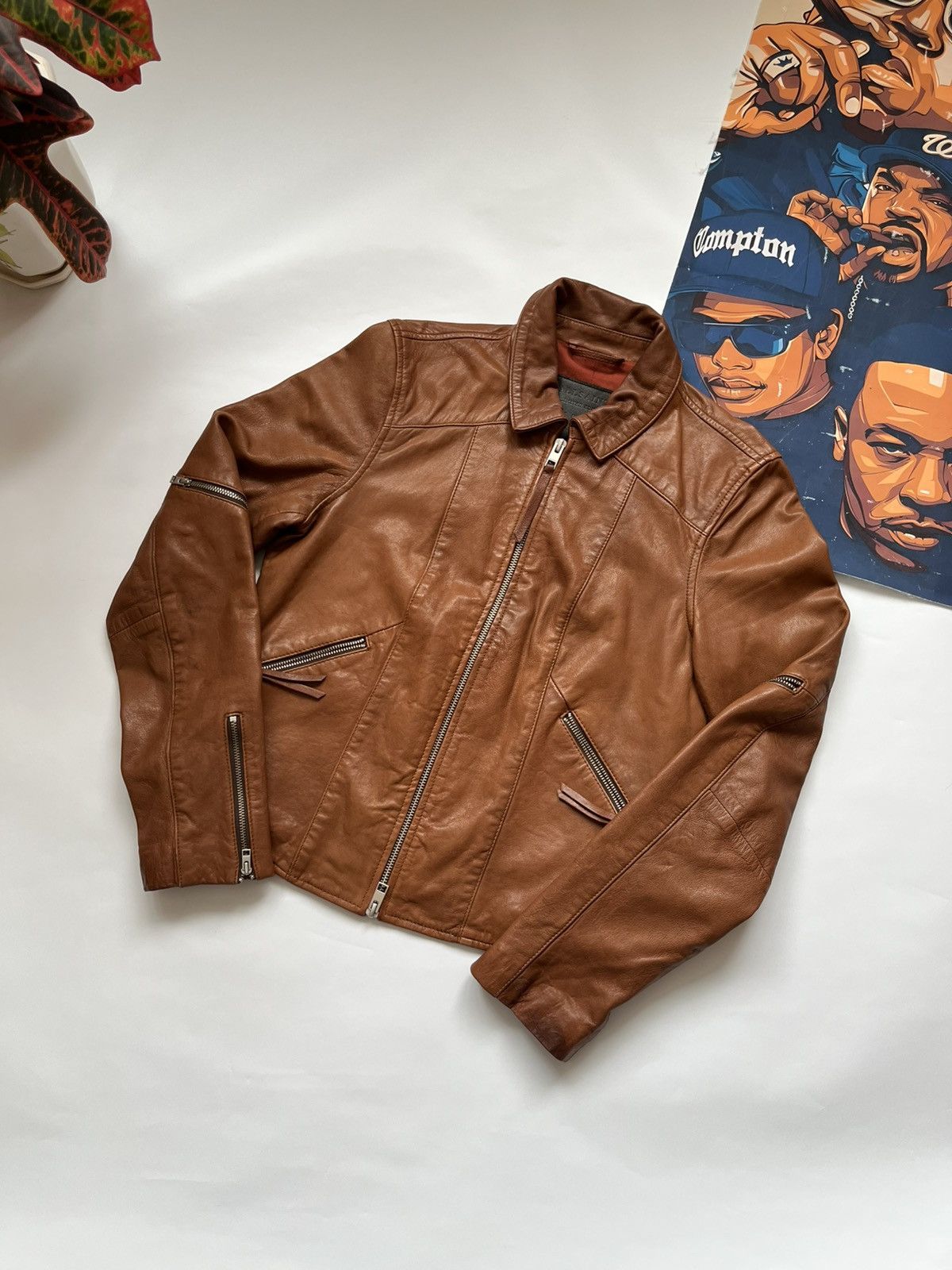 Allsaints Rare Allsaints Leather Jacket Size S / US 4 / IT 40 - 1 Thumbnail