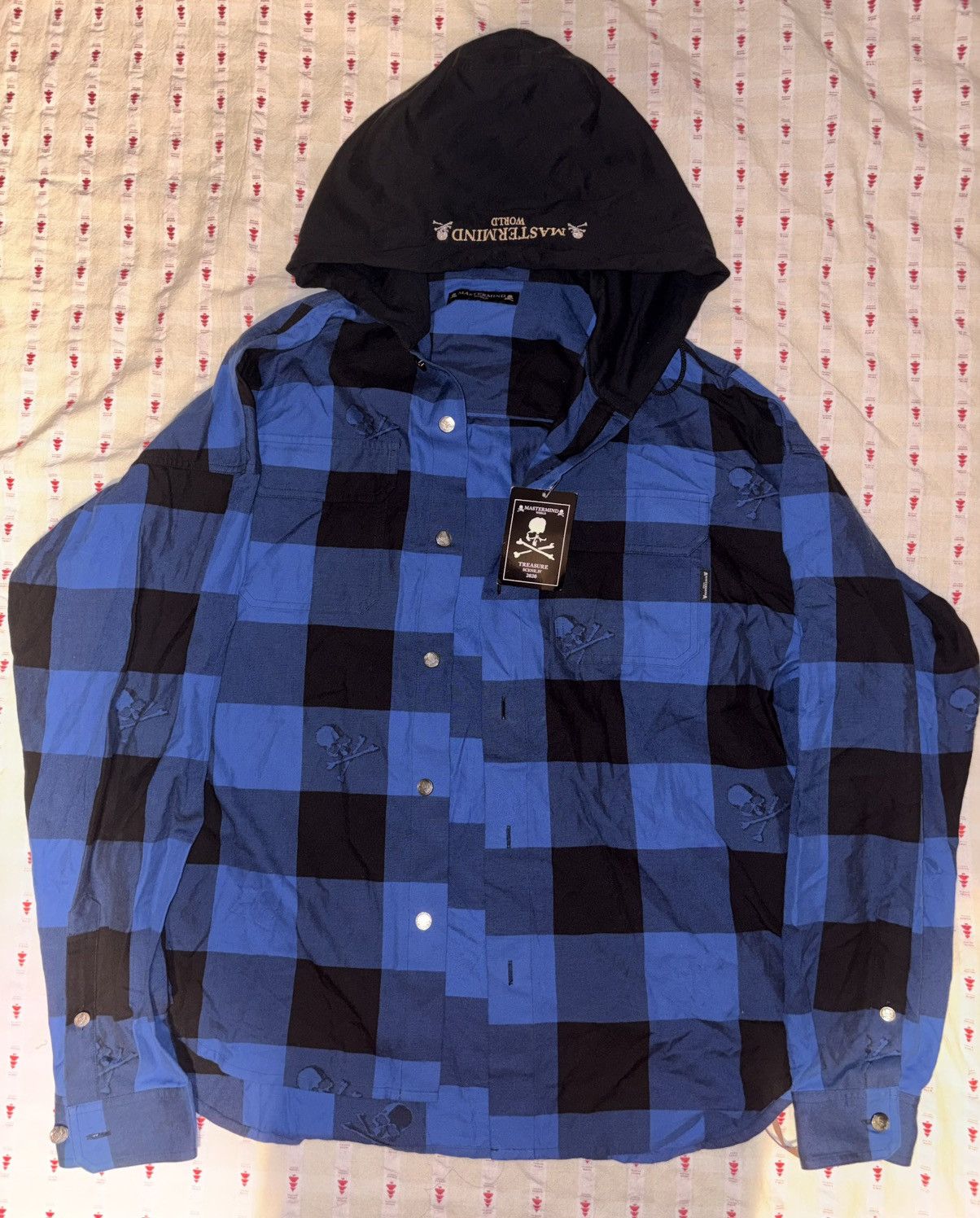 Mastermind Japan MasterMind Blue and Black Plaid Flannel Hoodie Size US M / EU 48-50 / 2 - 1 Thumbnail
