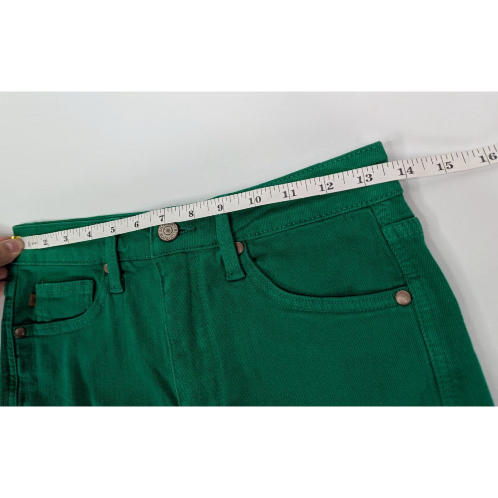 Vintage Judy Blue Garment Dyed Denim Shorts Womens Medium Green Stretch High Rise Size 32" / US 10 / IT 46 - 5 Thumbnail