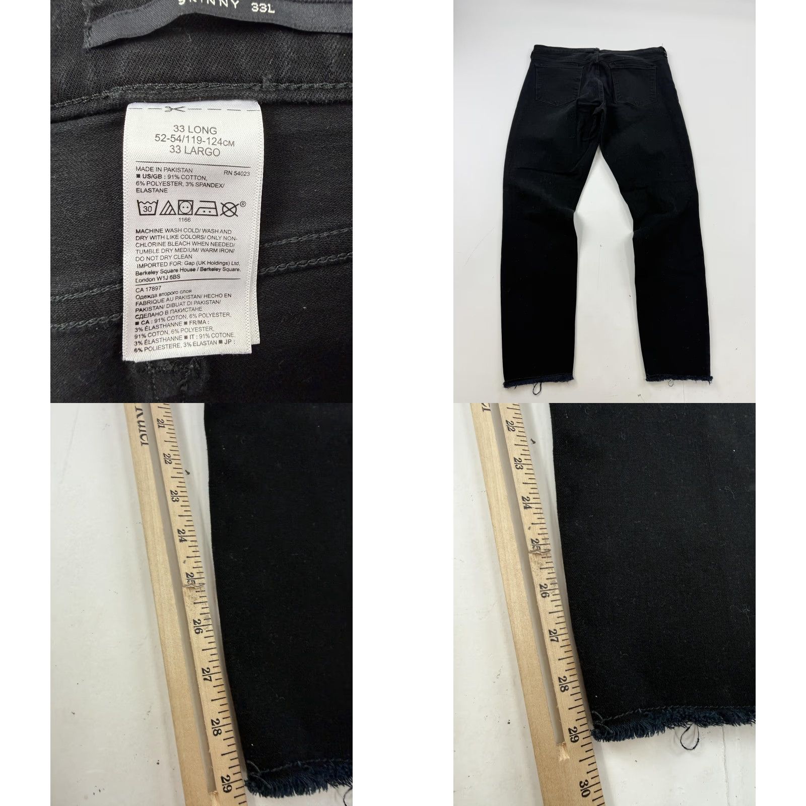 Banana Republic Banana Republic Jeans Womens 33 Black Skinny Fit Distressed Stretch Denim Size 24" / US 00 / IT 34 - 8 Thumbnail