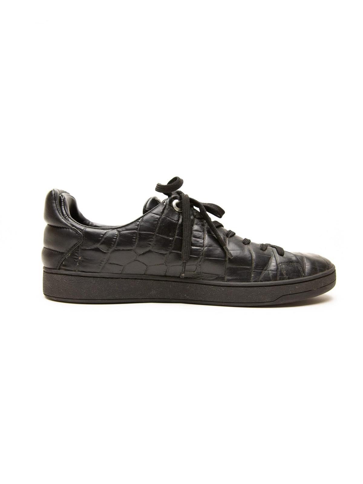 Louis Vuitton Louis Vuitton Frontrow Black Embossed Leather Sneakers Size US 8 / EU 41 - 3 Thumbnail