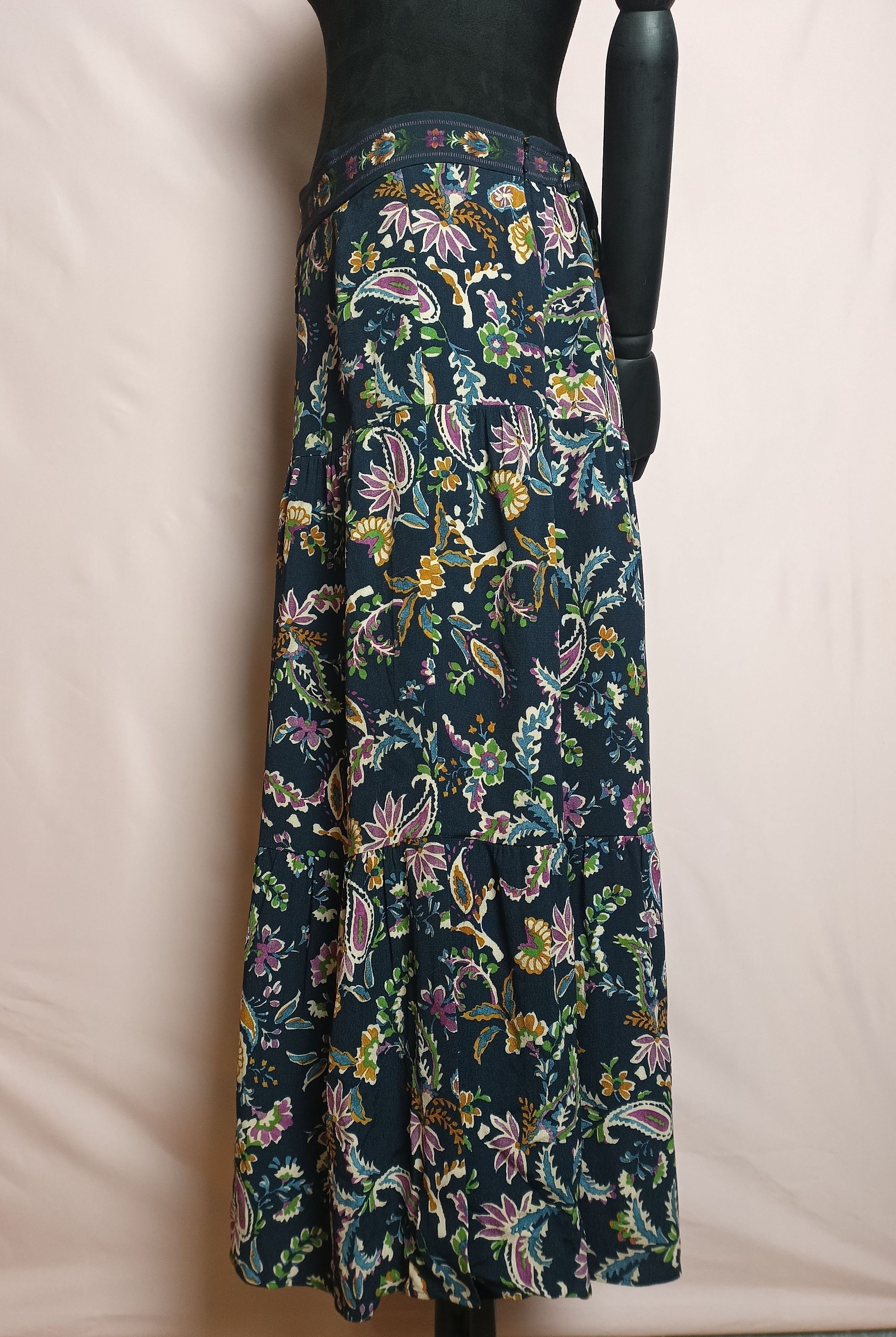 Sezane Sezane Tammie Flowers Print Long Skirt EU 40 Size 28" / US 6 / IT 42 - 6 Thumbnail