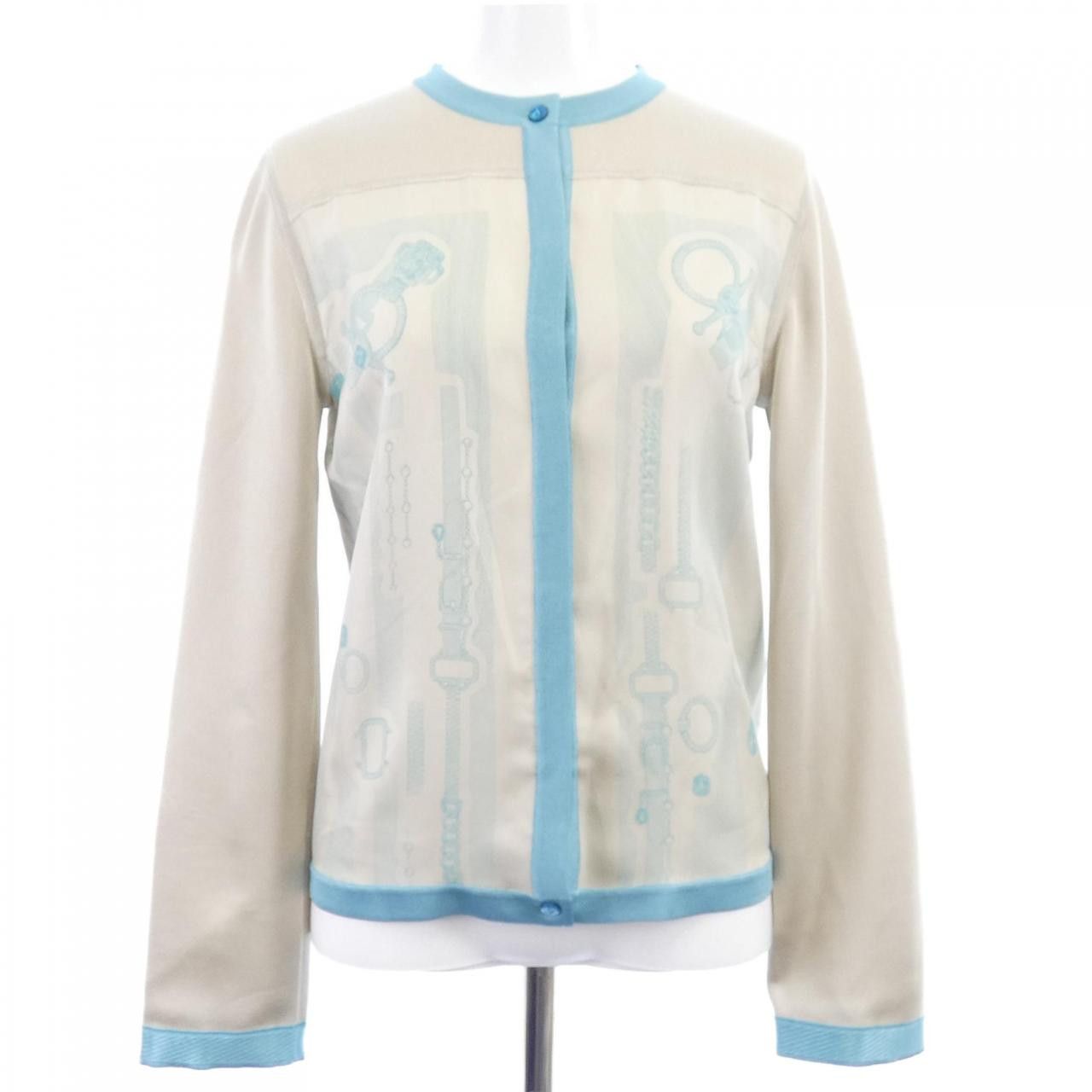 Hermes Hermes Hermes PARURE DE GARA Silk Cardigan34 Textile Tops DUTY FREE for USA Size ONE SIZE - 1 Thumbnail