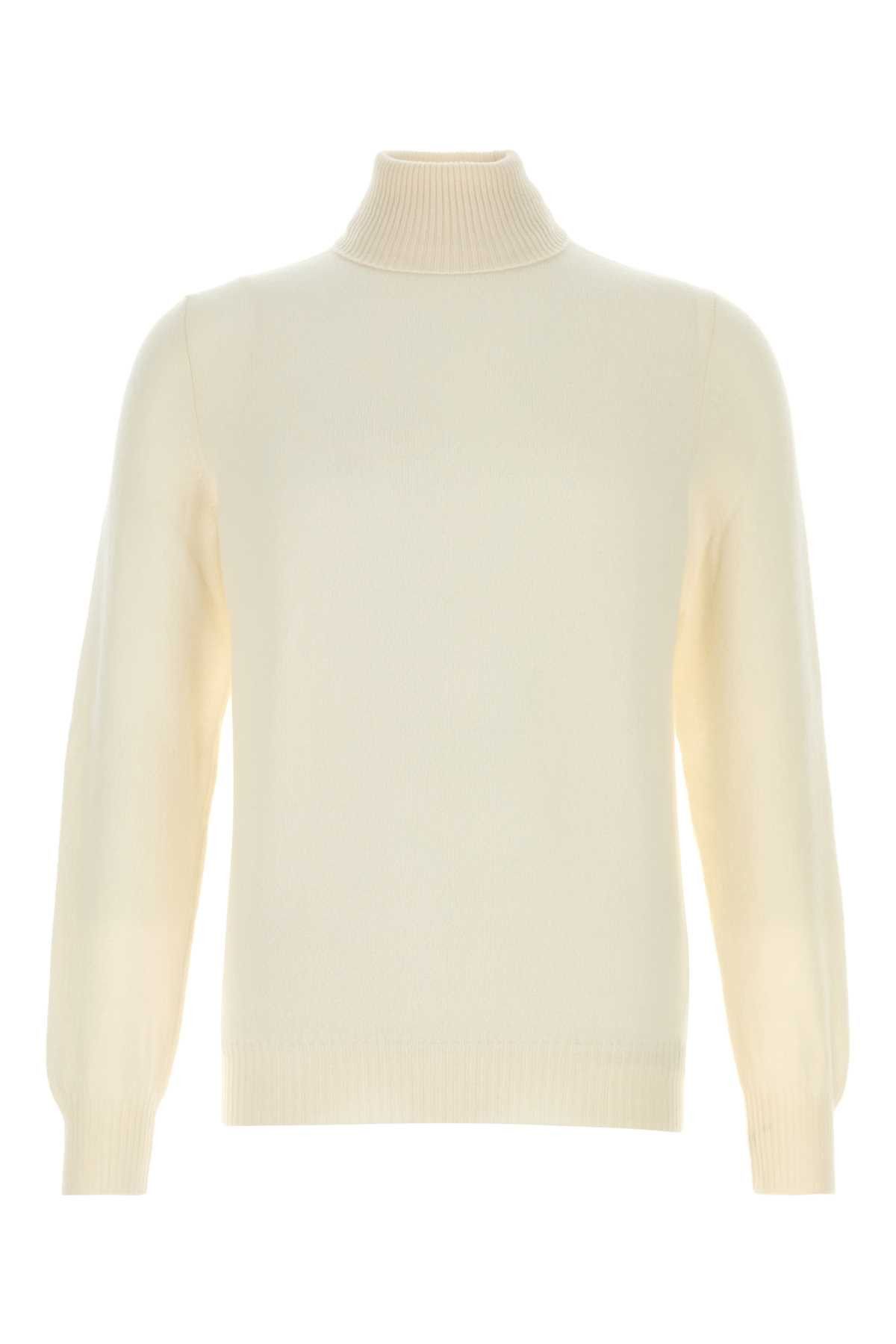 Fedeli Ivory Cashmere Sweater Size US L / EU 52-54 / 3 - 1 Thumbnail