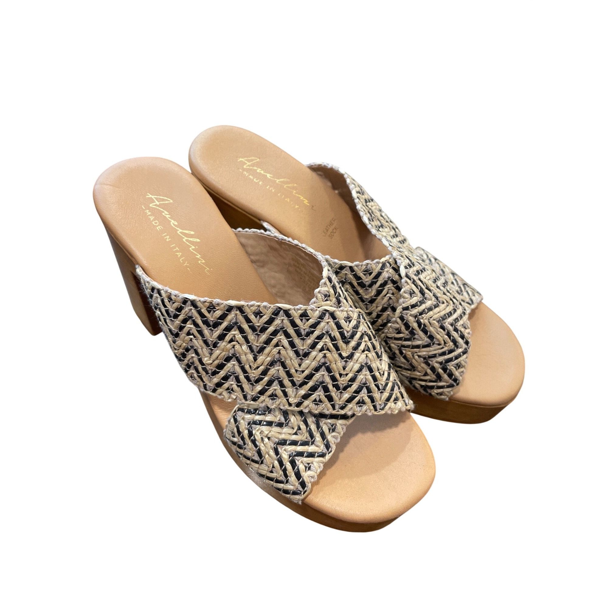 Other Avellini Italian made purple beige geometric 3.5" block heel Size US 6.5 / IT 36.5 - 14 Thumbnail